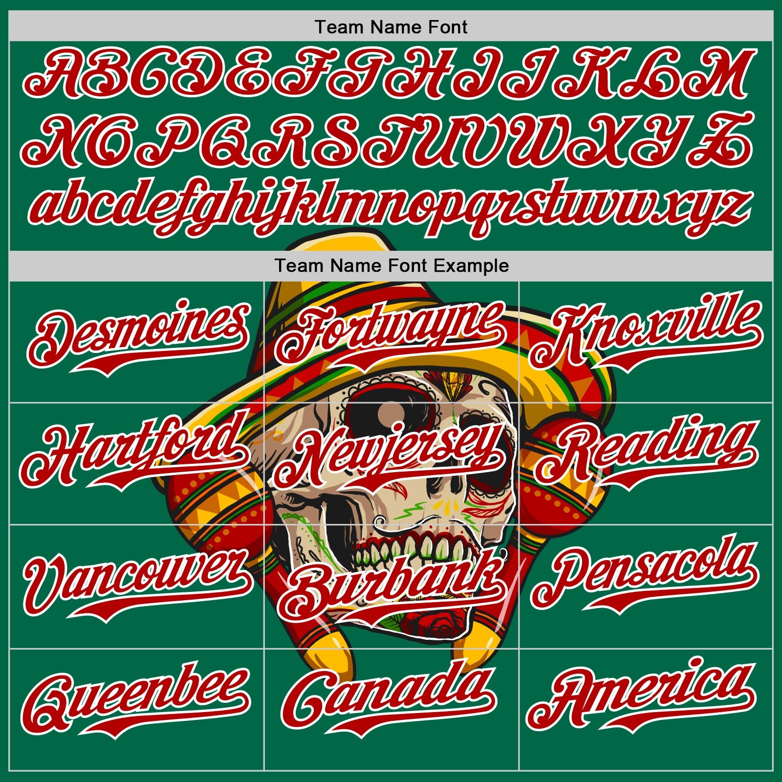 Custom Kelly Green Red-White 3D Mexican Festival Skull With Sombrero Cinco de Mayo Authentic Baseball Jersey view 4