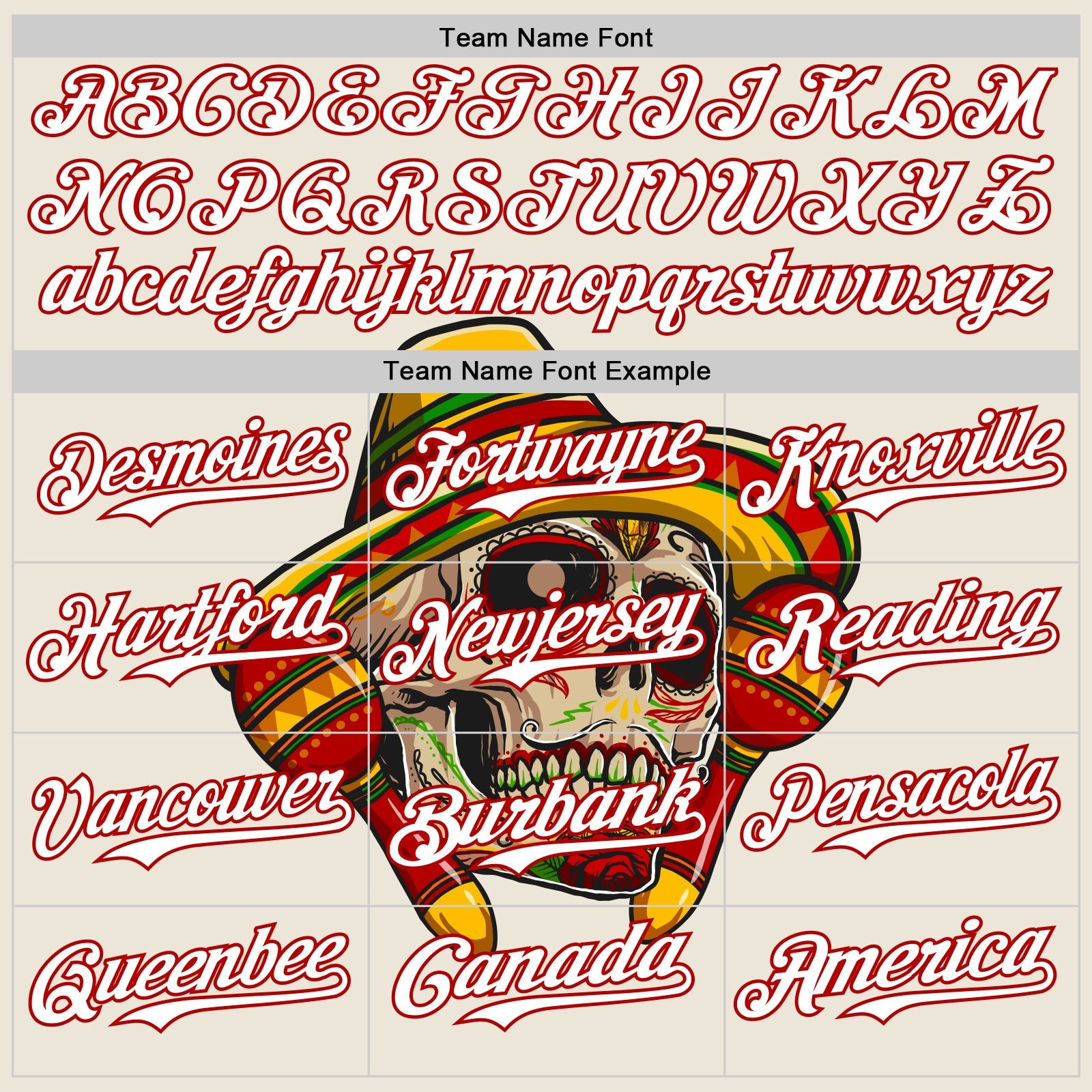 Custom Cream White-Red 3D Mexican Festival Skull With Sombrero Cinco de Mayo Authentic Baseball Jersey view 4