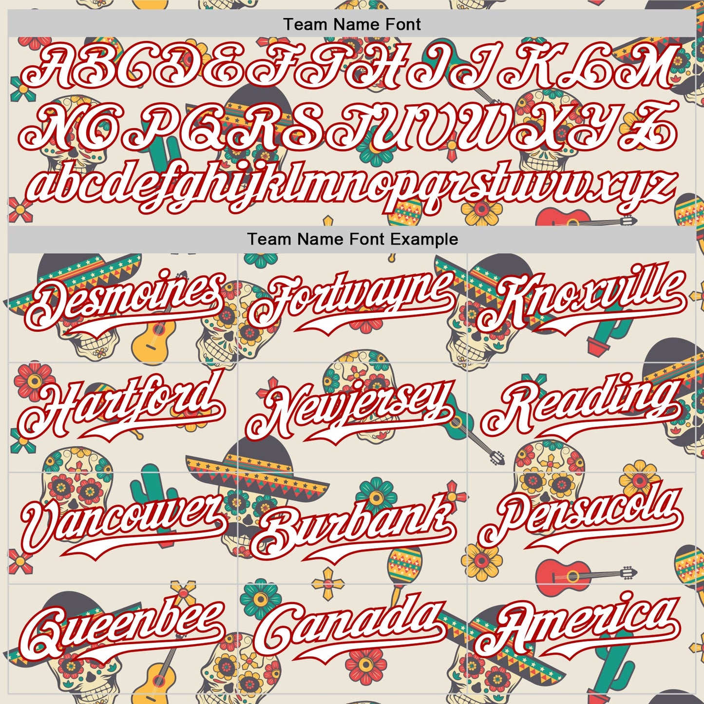Custom Cream White-Red 3D Mexican Festival Cactus Skull With Sombrero Cinco de Mayo Authentic Baseball Jersey view 4