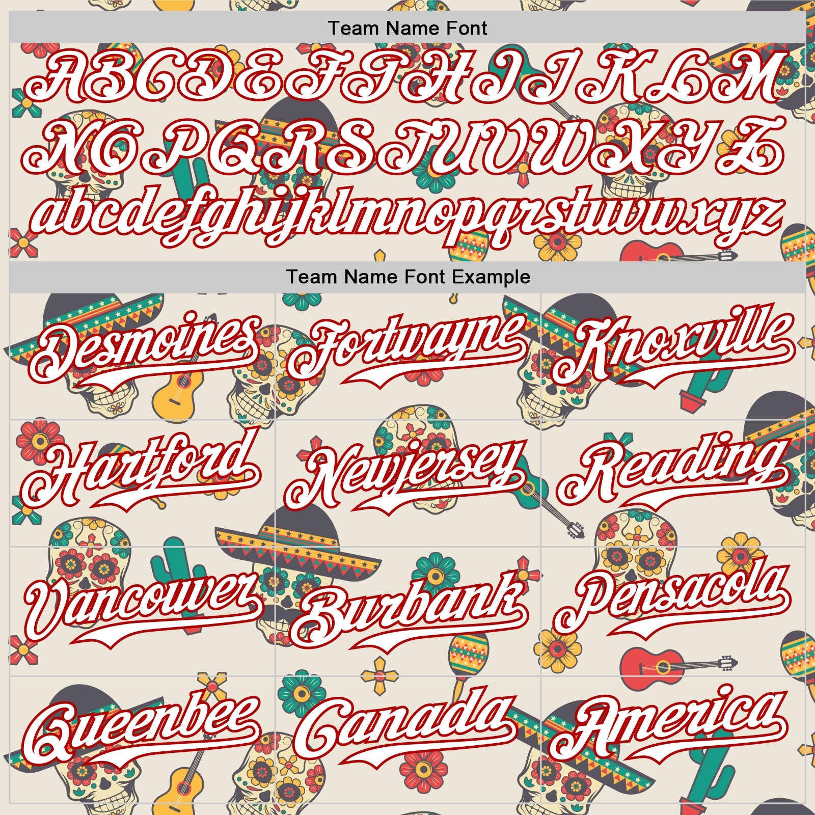 Custom Cream White-Red 3D Mexican Festival Cactus Skull With Sombrero Cinco de Mayo Authentic Baseball Jersey view 4