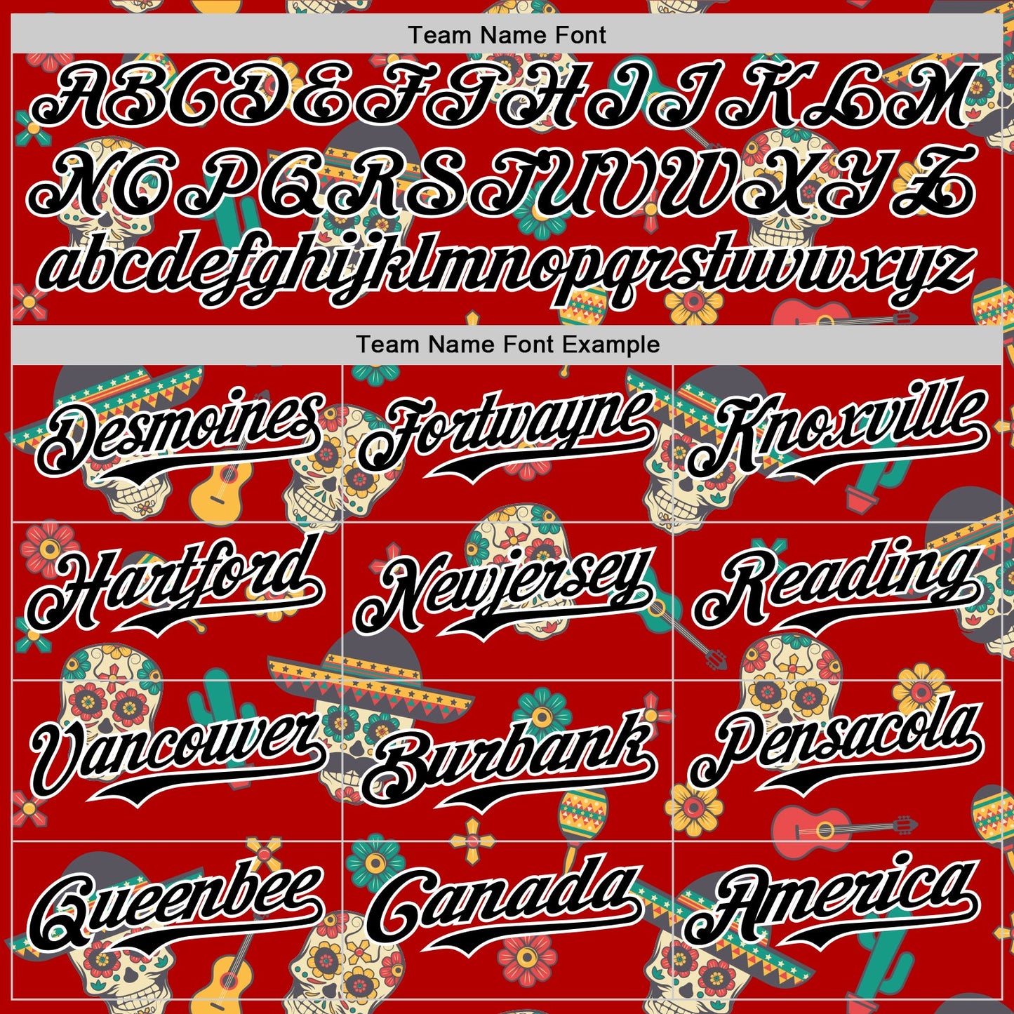 Custom Red Black-White 3D Mexican Festival Cactus Skull With Sombrero Cinco de Mayo Authentic Baseball Jersey view 4