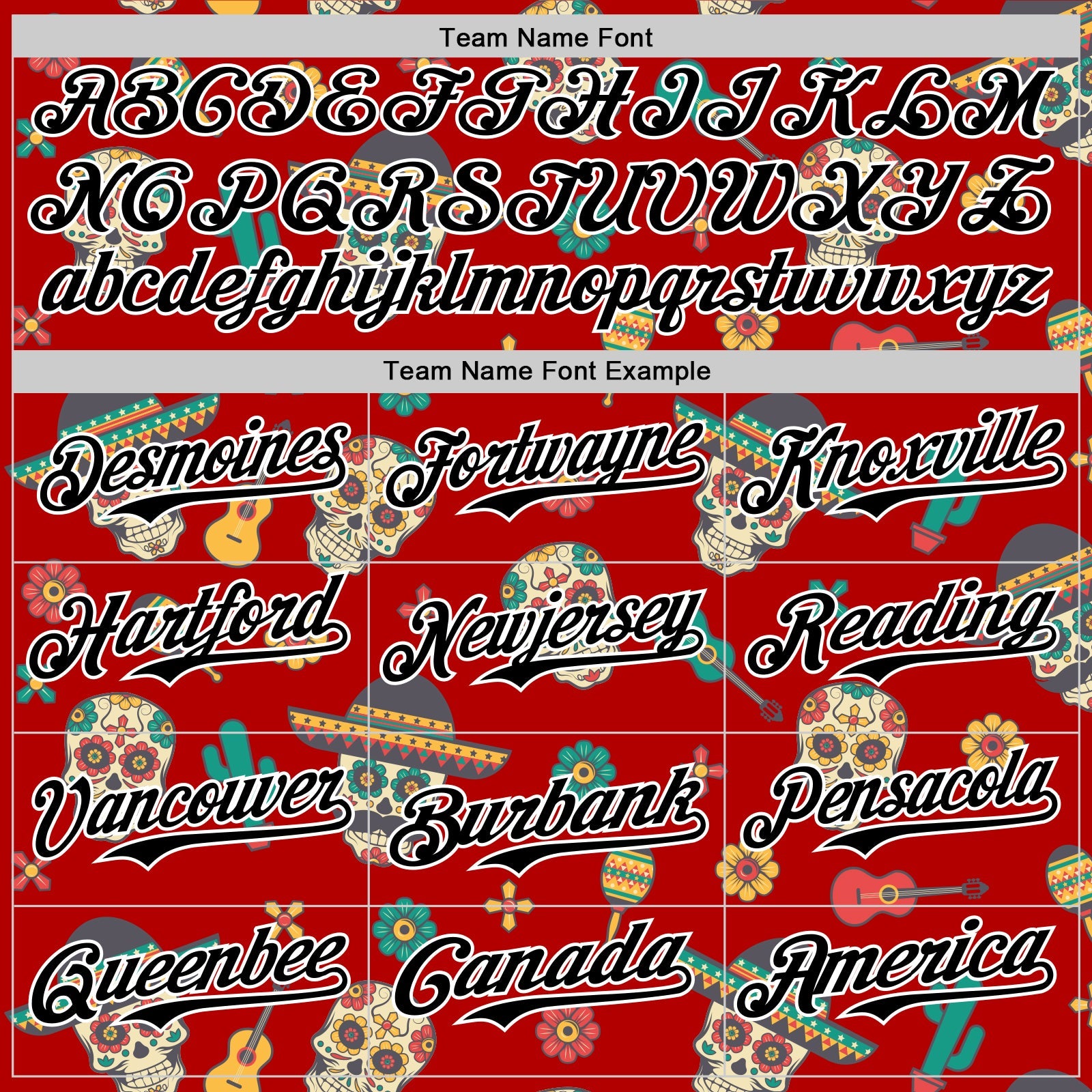Custom Red Black-White 3D Mexican Festival Cactus Skull With Sombrero Cinco de Mayo Authentic Baseball Jersey view 4