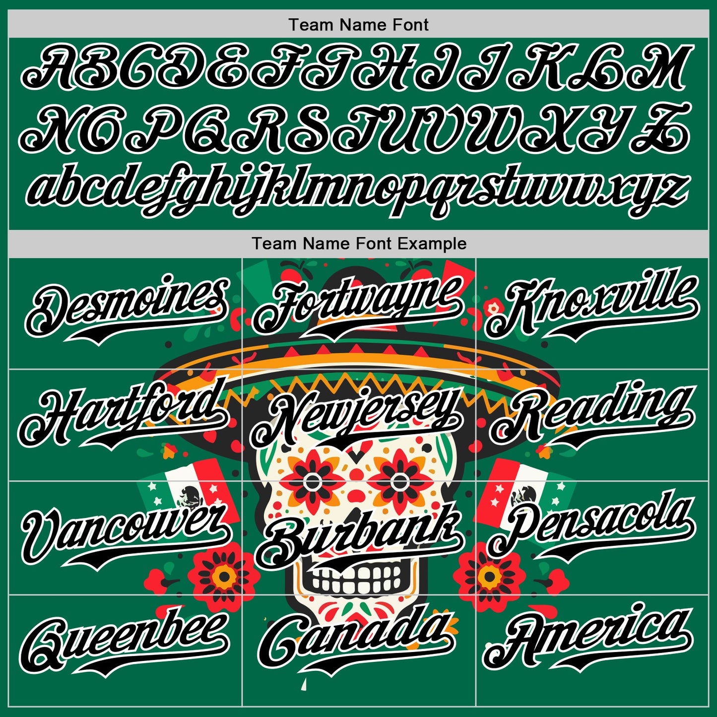 Custom Kelly Green Black-White 3D Mexican Festival Flag Skull With Sombrero Cinco de Mayo Authentic Baseball Jersey view 4