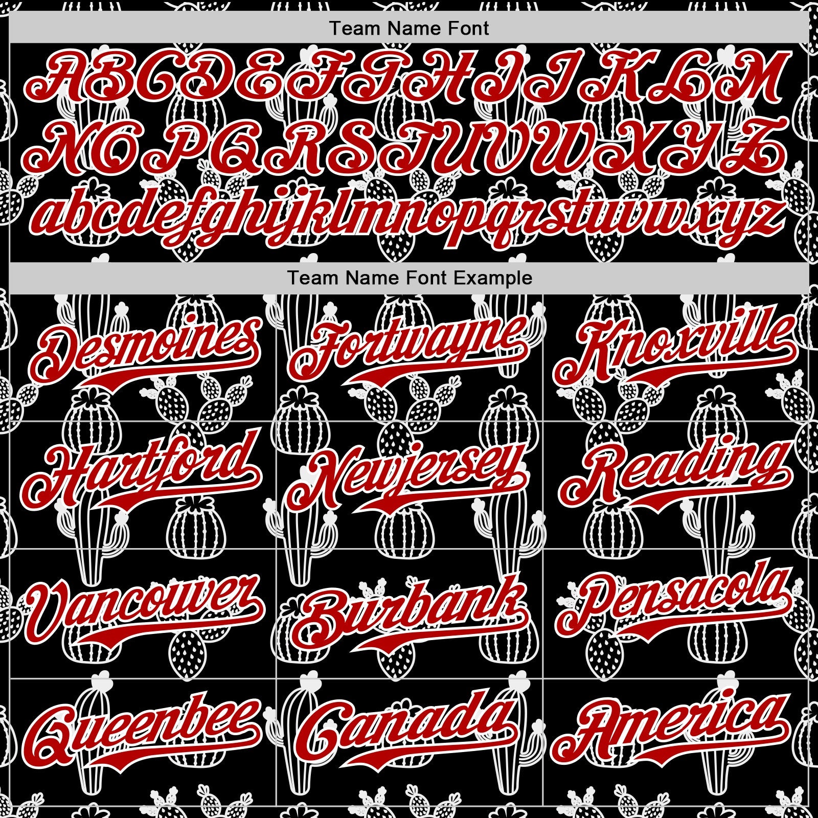 Custom Black Red-White 3D Mexican Cactus Authentic Baseball Jersey view 4