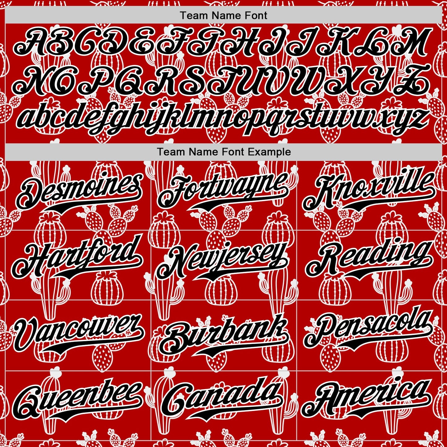 Custom Red Black-White 3D Mexican Cactus Authentic Baseball Jersey view 4