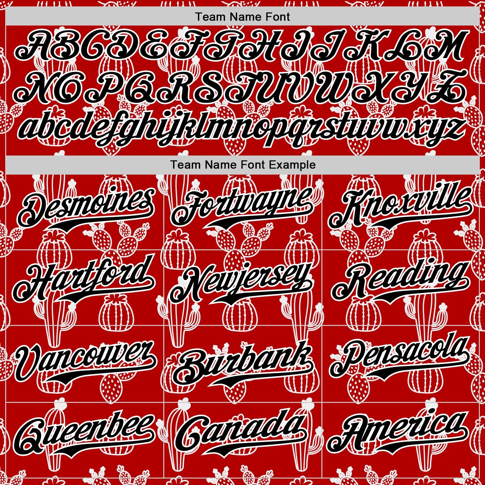 Custom Red Black-White 3D Mexican Cactus Authentic Baseball Jersey view 4