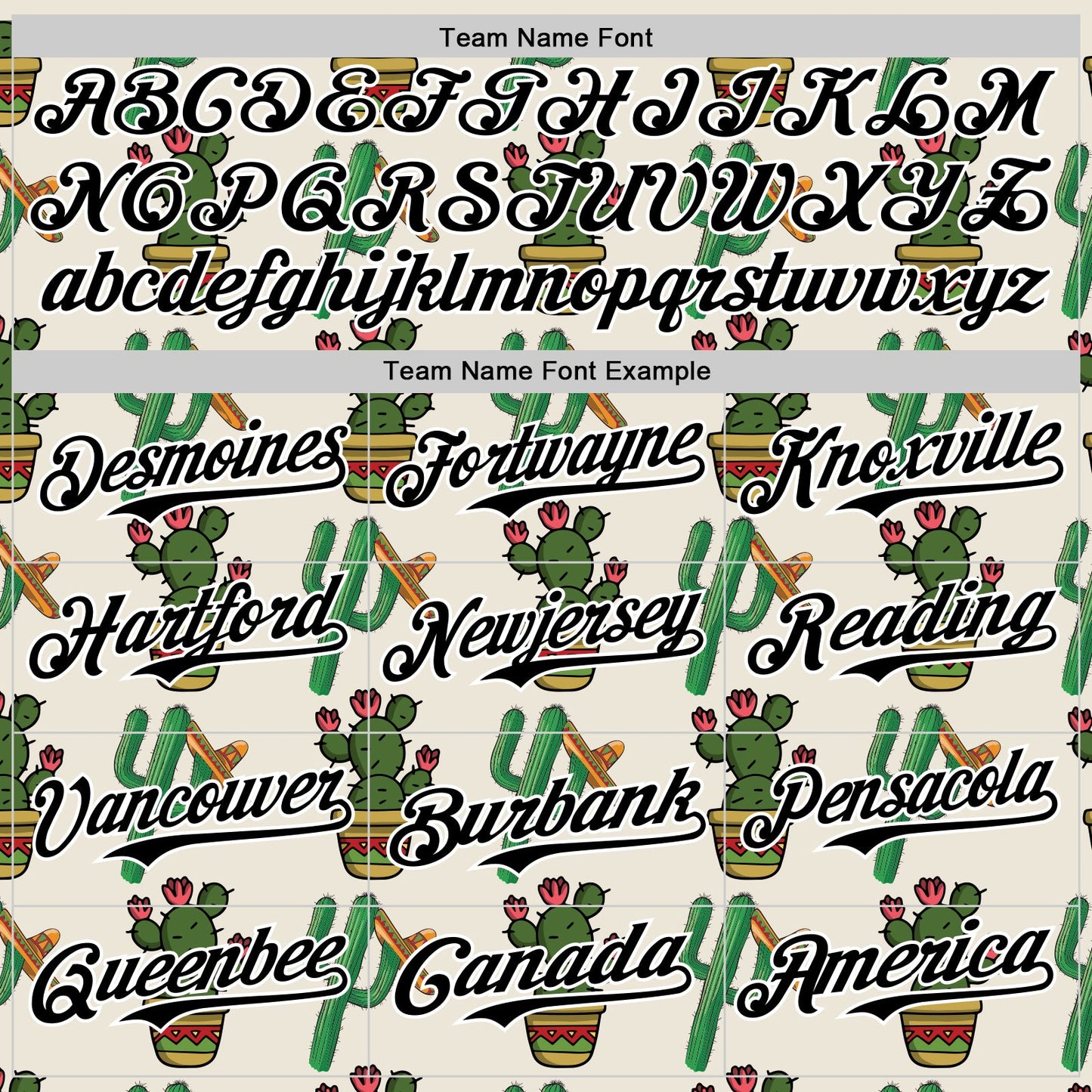 Custom Cream Black-White 3D Mexican Cactus Authentic Baseball Jersey view 4