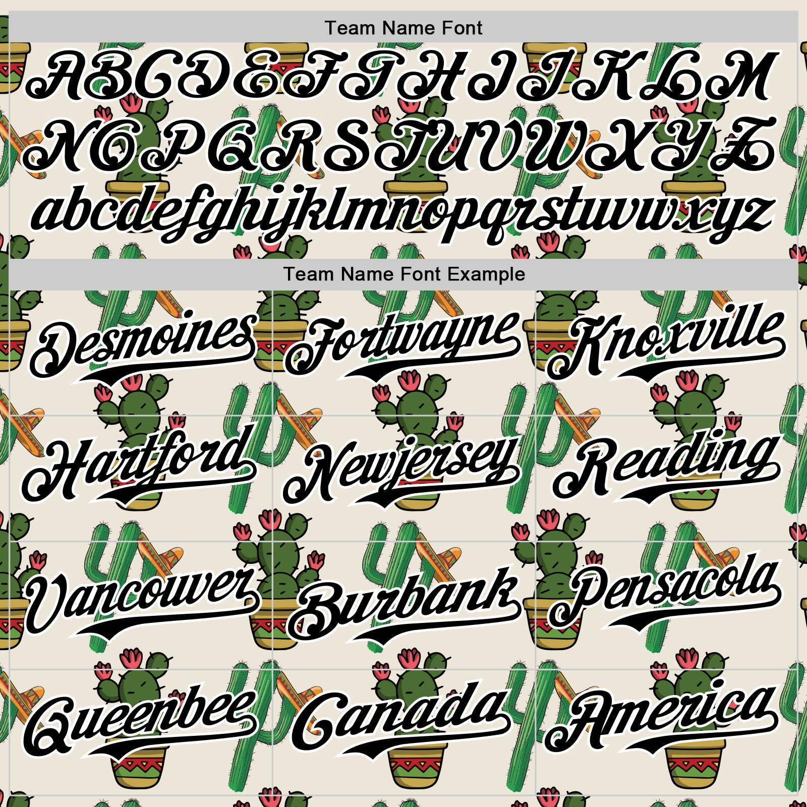 Custom Cream Black-White 3D Mexican Cactus Authentic Baseball Jersey view 4