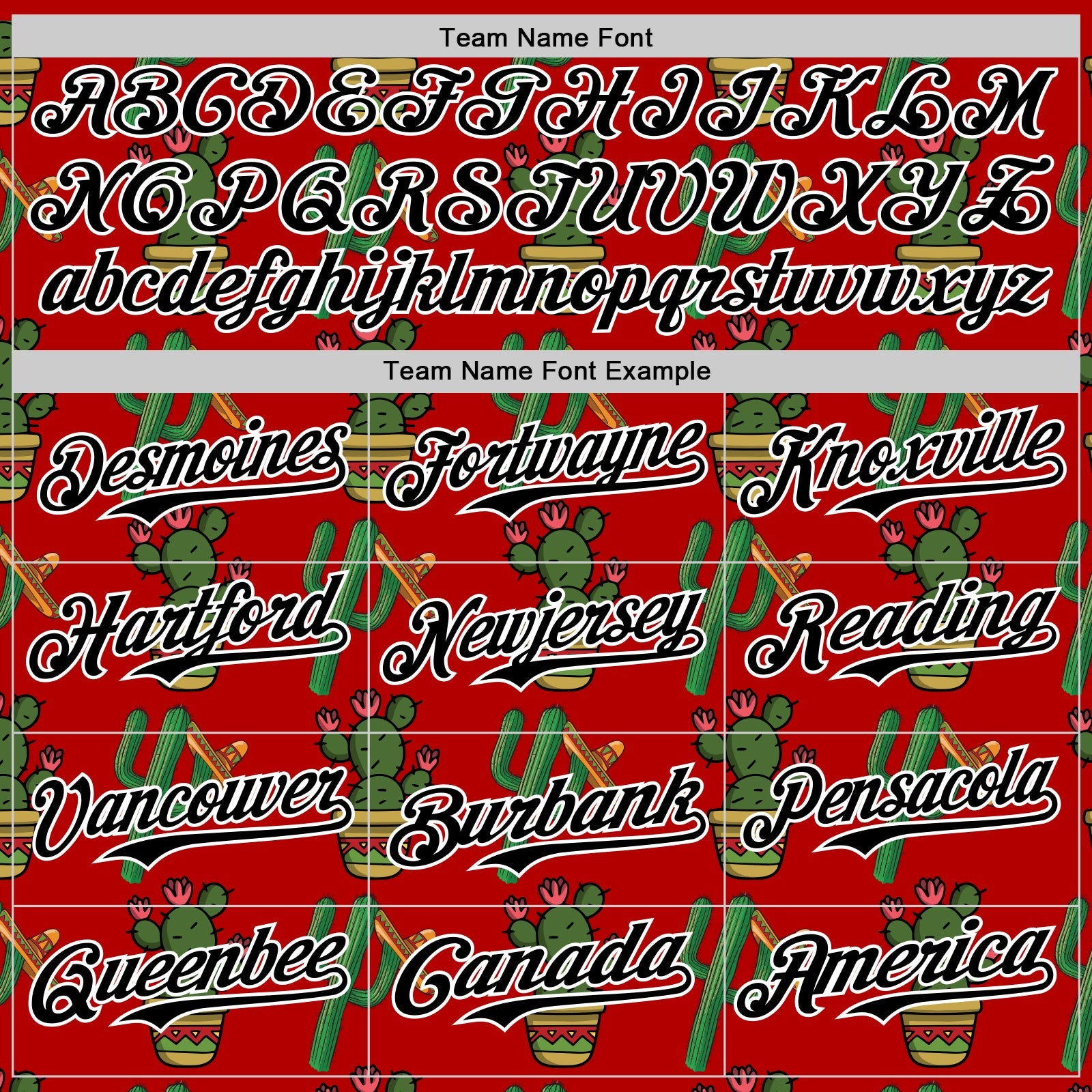 Custom Red Black-White 3D Mexican Cactus Authentic Baseball Jersey view 4