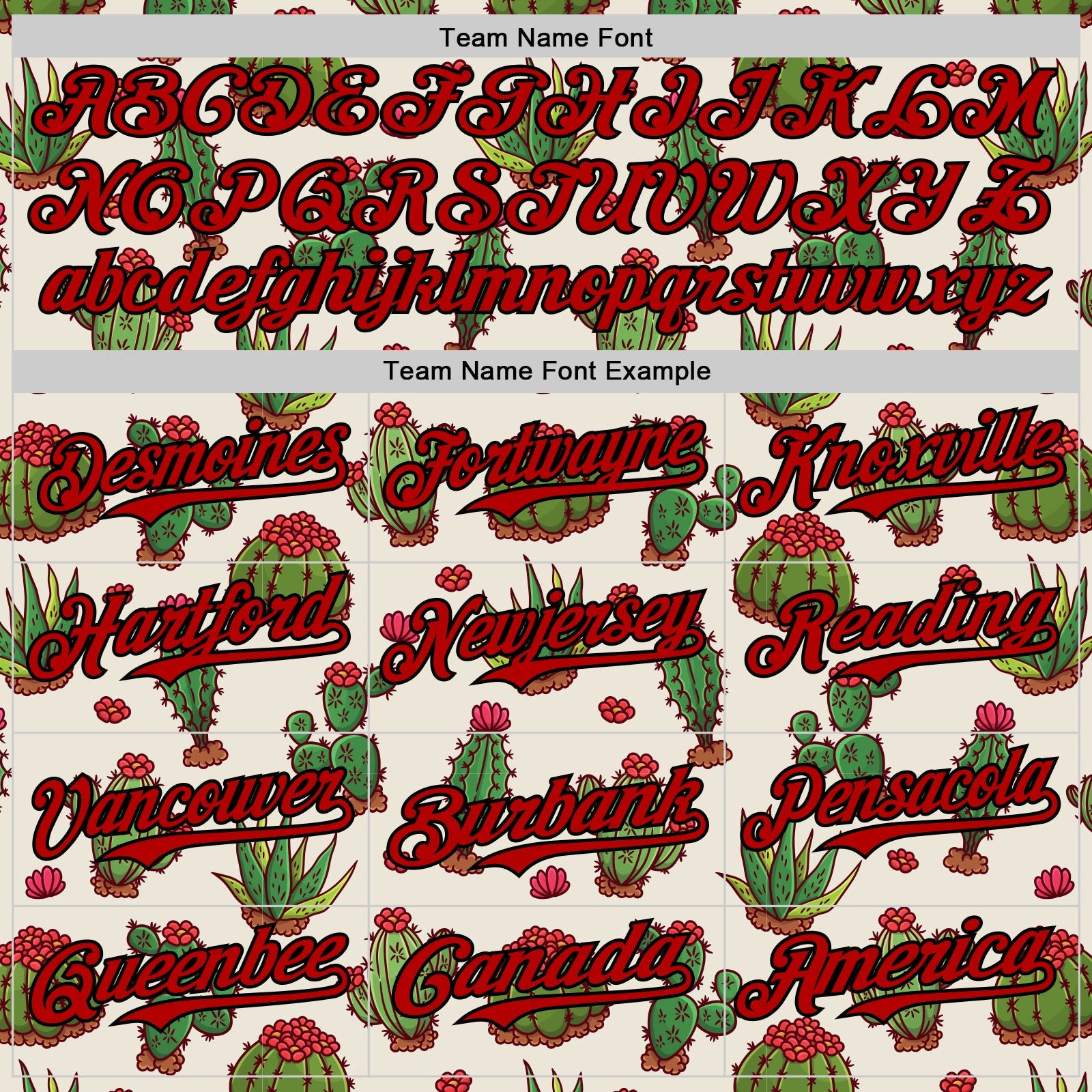 Custom Cream Red-Black 3D Mexican Cactus Authentic Baseball Jersey view 4