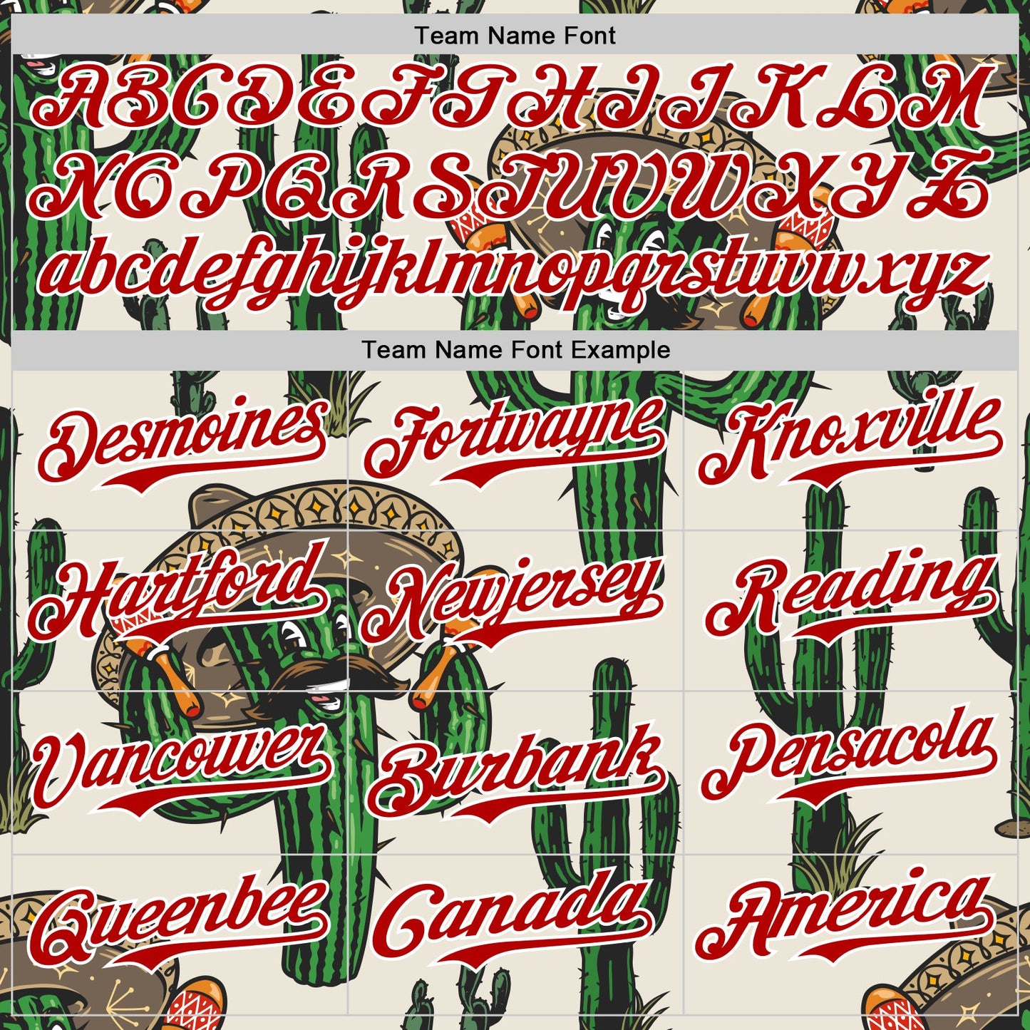 Custom Cream Red-White 3D Mexican Cactus Authentic Baseball Jersey view 4