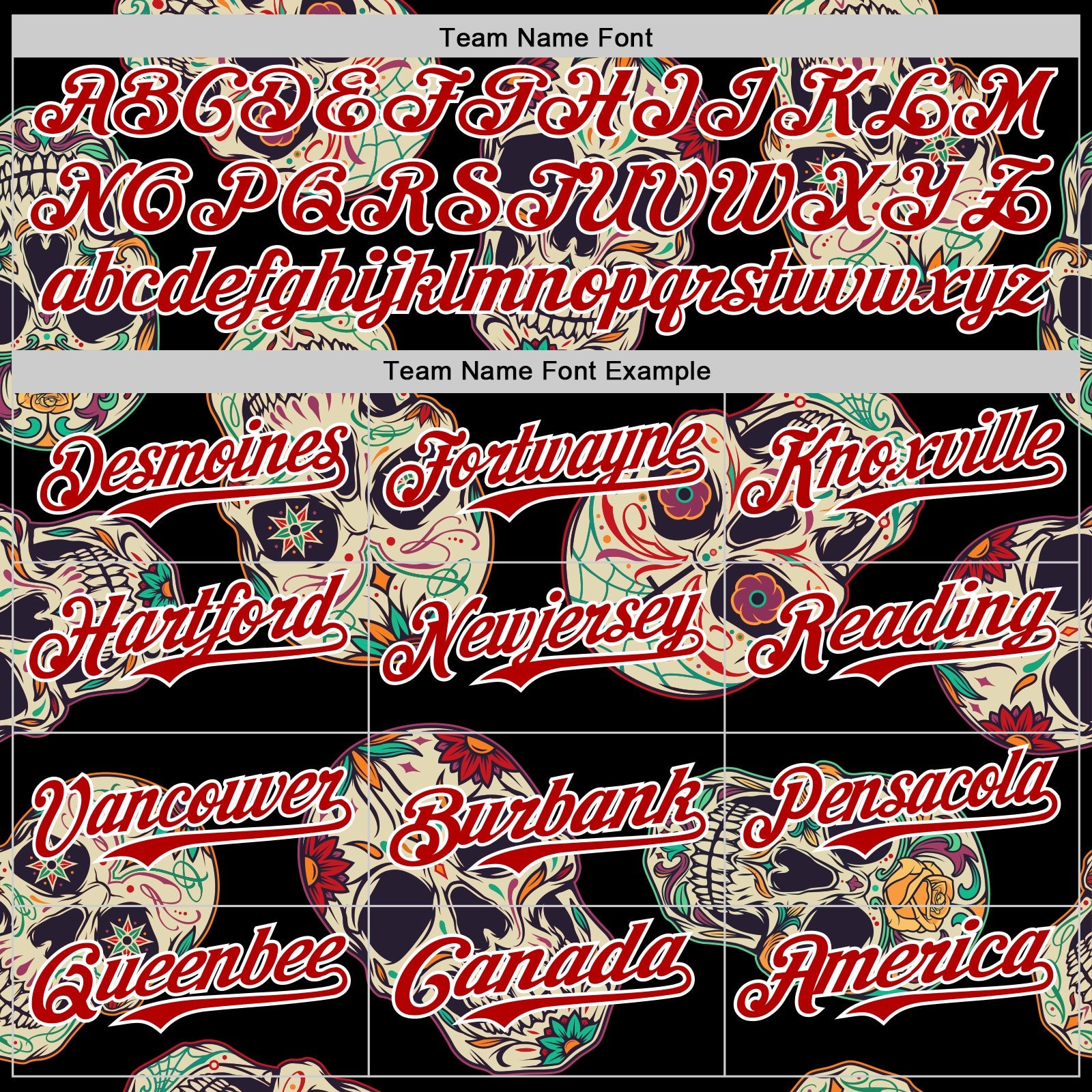 Custom Black Red-White 3D Mexican Skull Authentic Baseball Jersey view 4