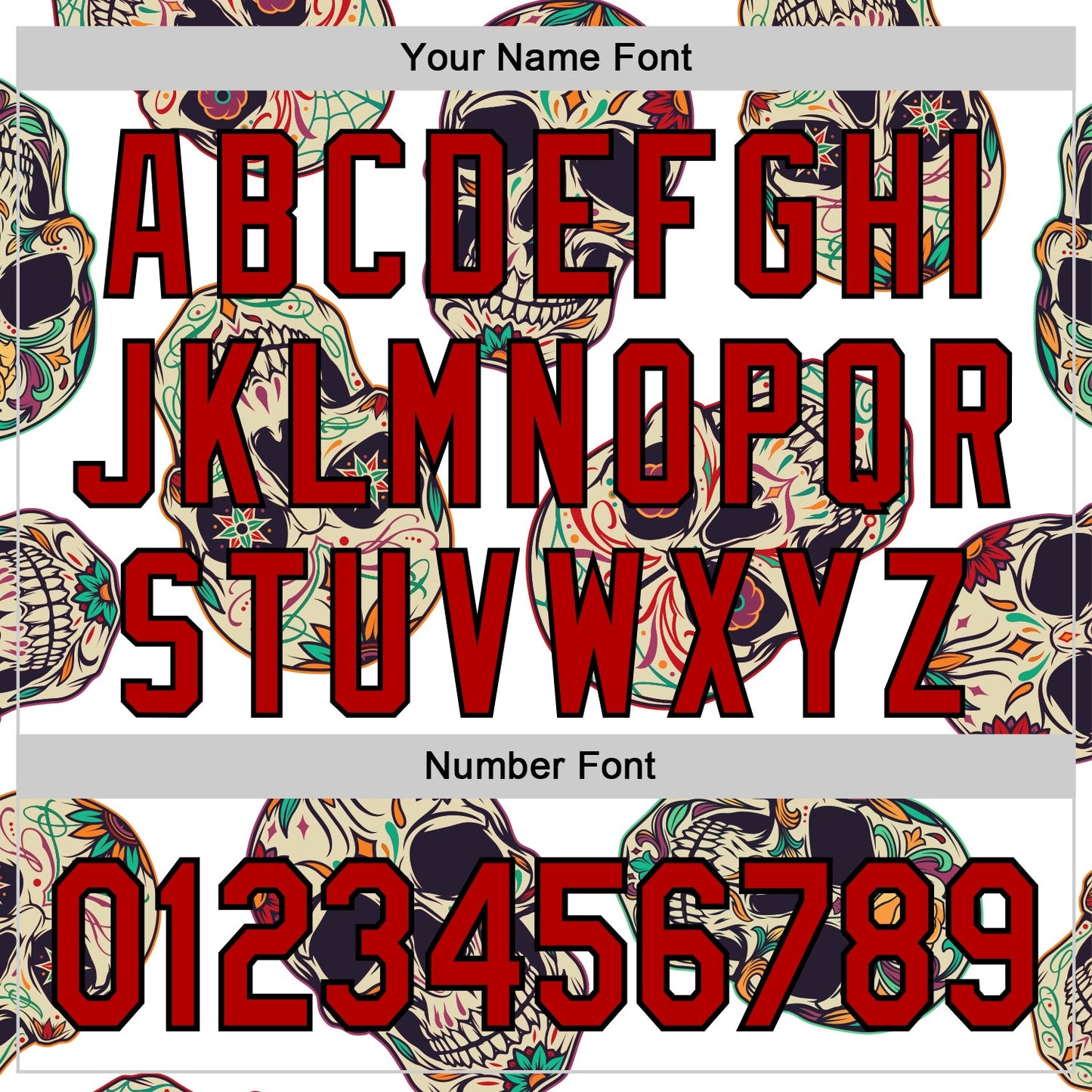 Custom White Red-Black 3D Mexican Skull Authentic Baseball Jersey view 5