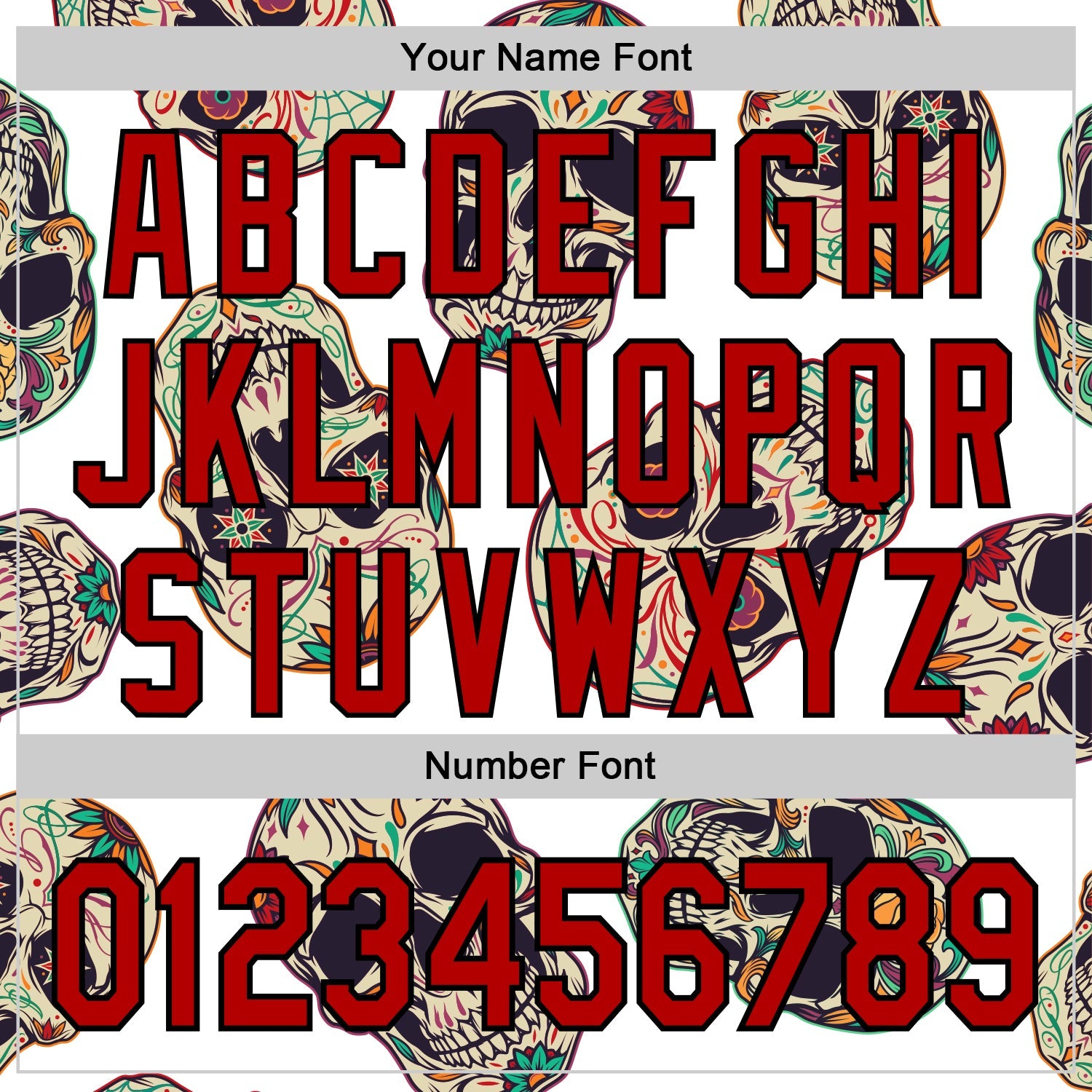 Custom White Red-Black 3D Mexican Skull Authentic Baseball Jersey view 5