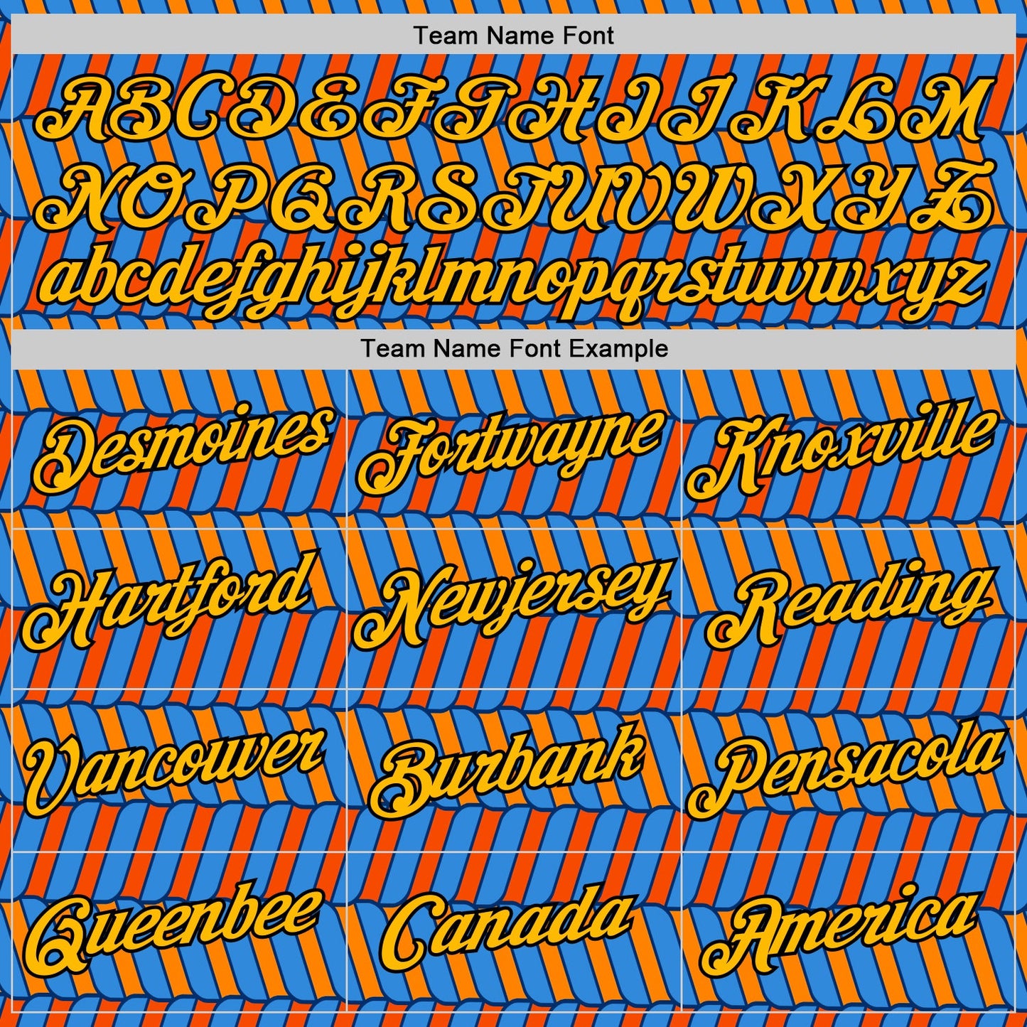 Custom Powder Blue Orange US Navy Blue-Black 3D Esports Performance T-Shirt view 3