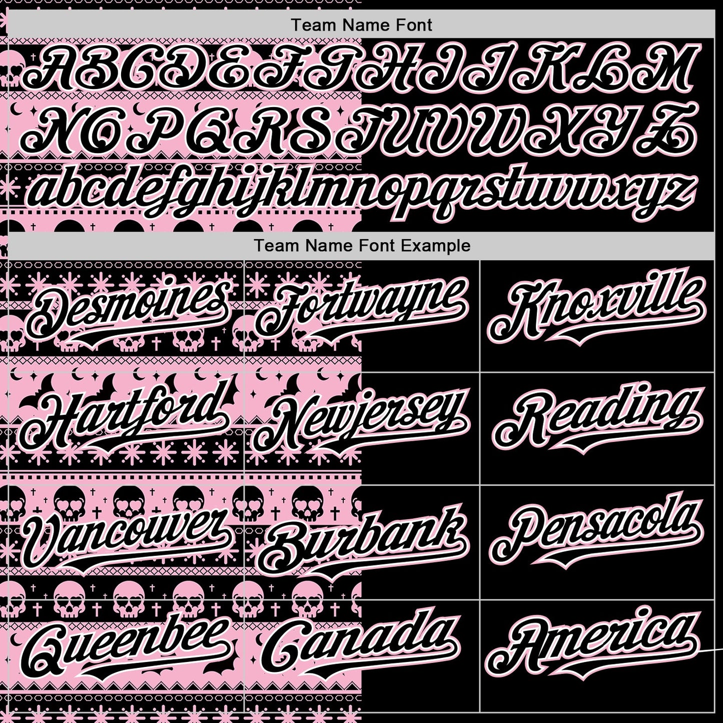 Custom Black Light Pink-White 3D Gothic Skull Authentic Baseball Jersey view 4