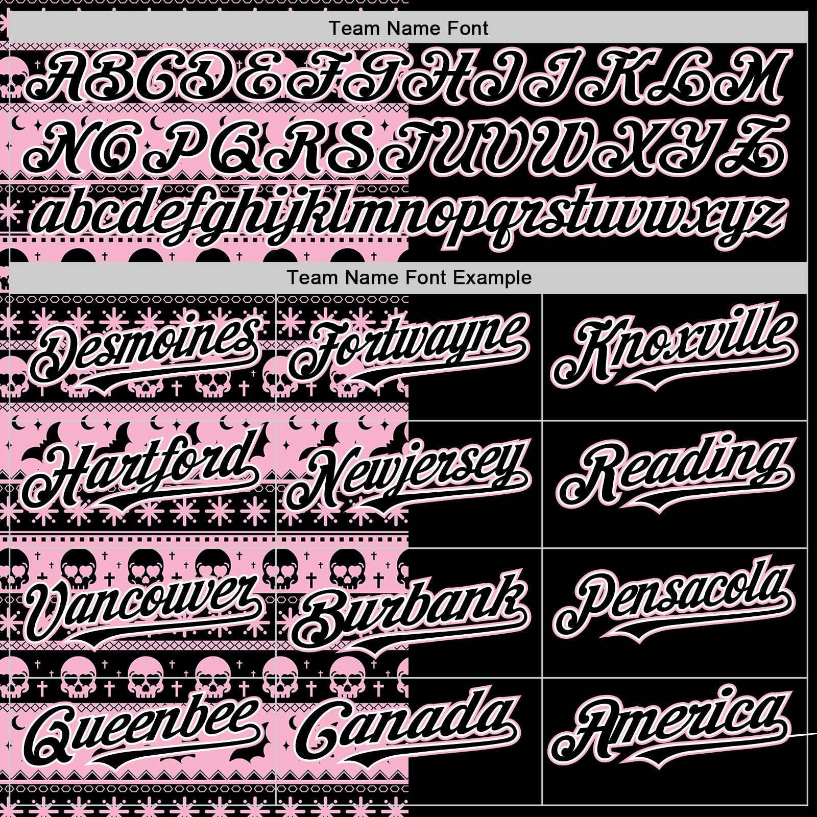 Custom Black Light Pink-White 3D Gothic Skull Authentic Baseball Jersey view 4