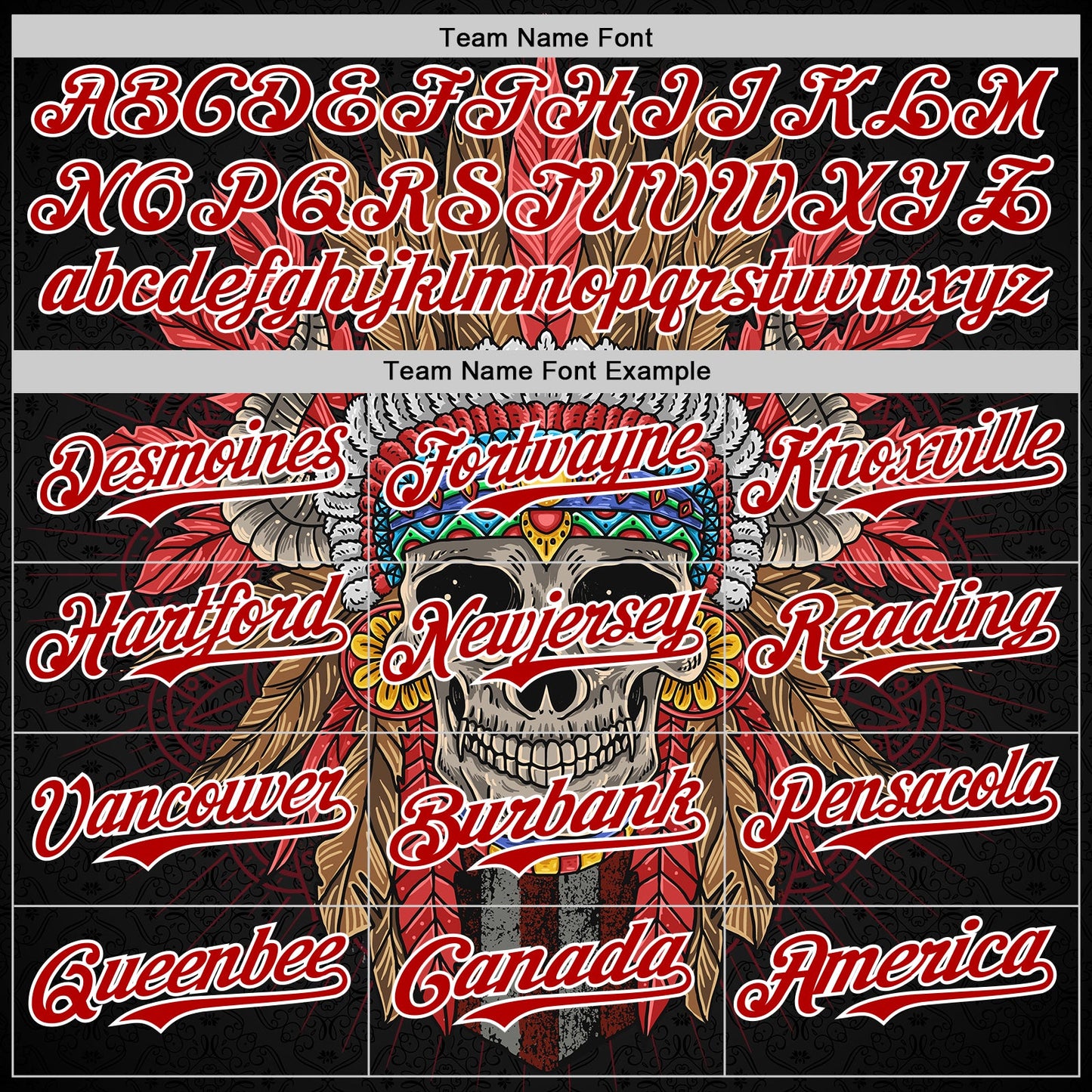 Custom Black Red-White 3D Apache Skull Authentic Baseball Jersey view 4