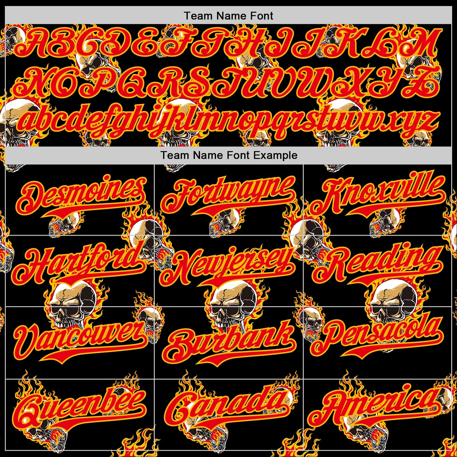 Custom Black Fire Red-Gold 3D Flame Skull Authentic Baseball Jersey view 4