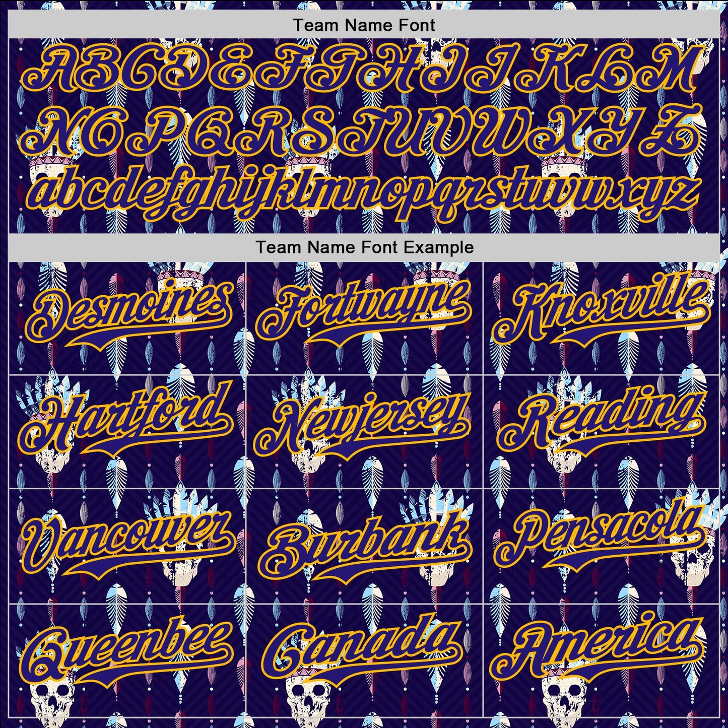 Custom Blue Dark Purple-Gold 3D Apache Skull Authentic Baseball Jersey view 4