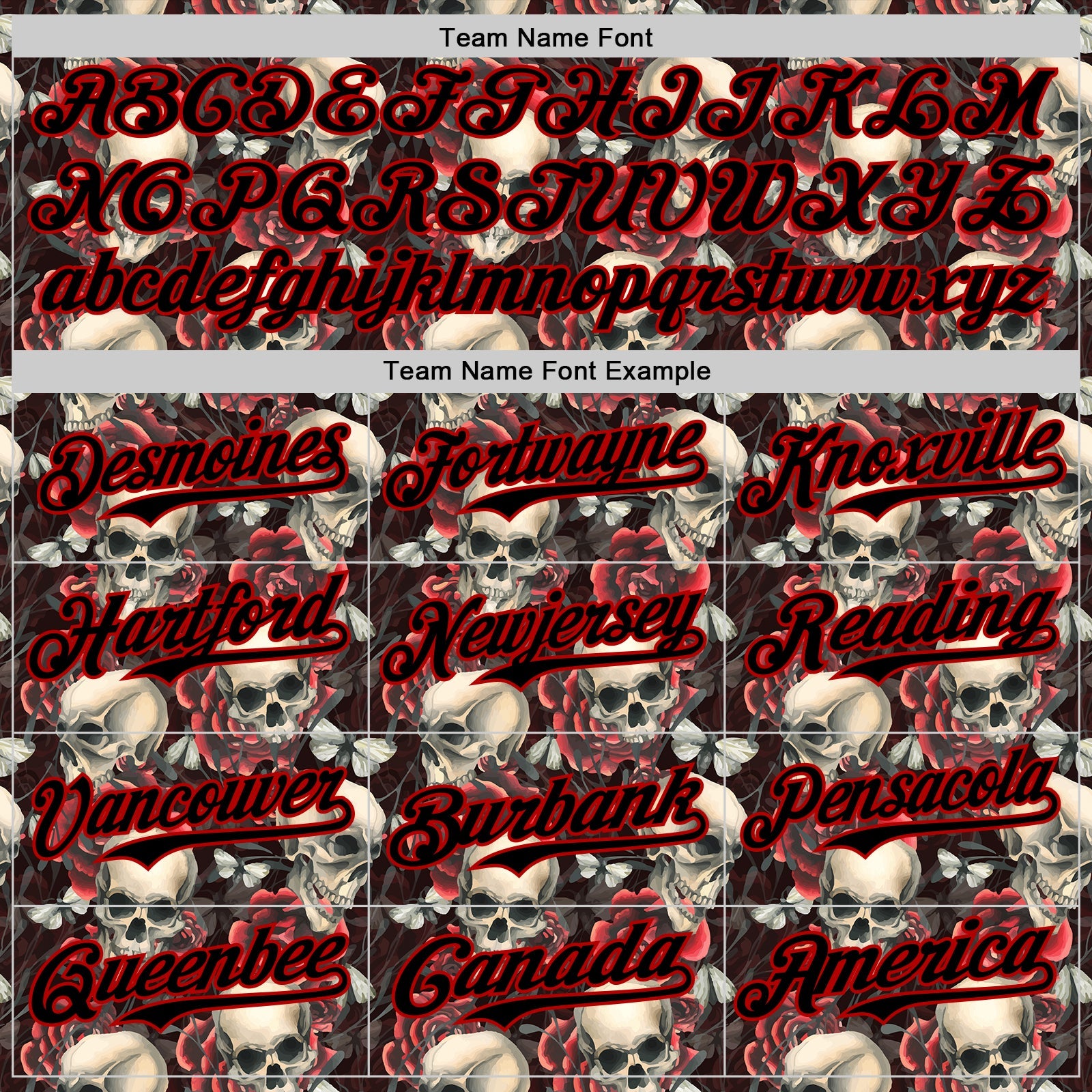 Custom Black Red 3D Skeleton And Flower Authentic Baseball Jersey view 4