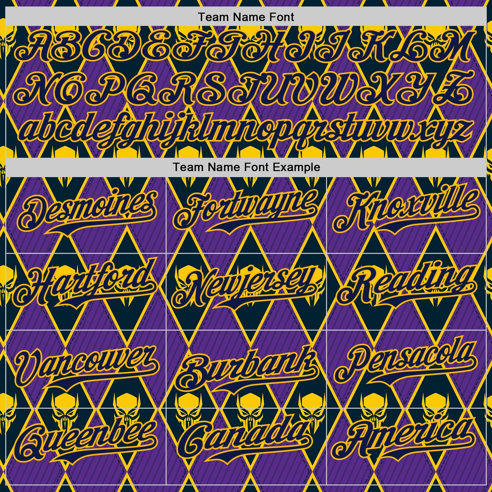 Custom Purple Navy-Gold 3D Skull Authentic Baseball Jersey view 4