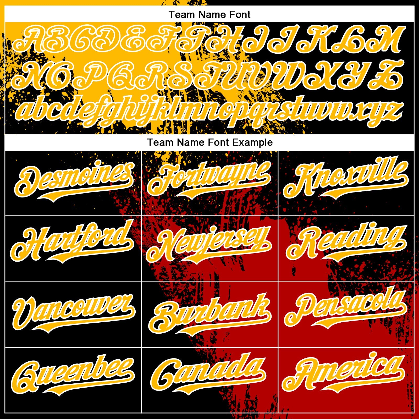 Custom Gold Black-Red 3D Pattern Design Abstract Brush Stroke Authentic Baseball Jersey view 4