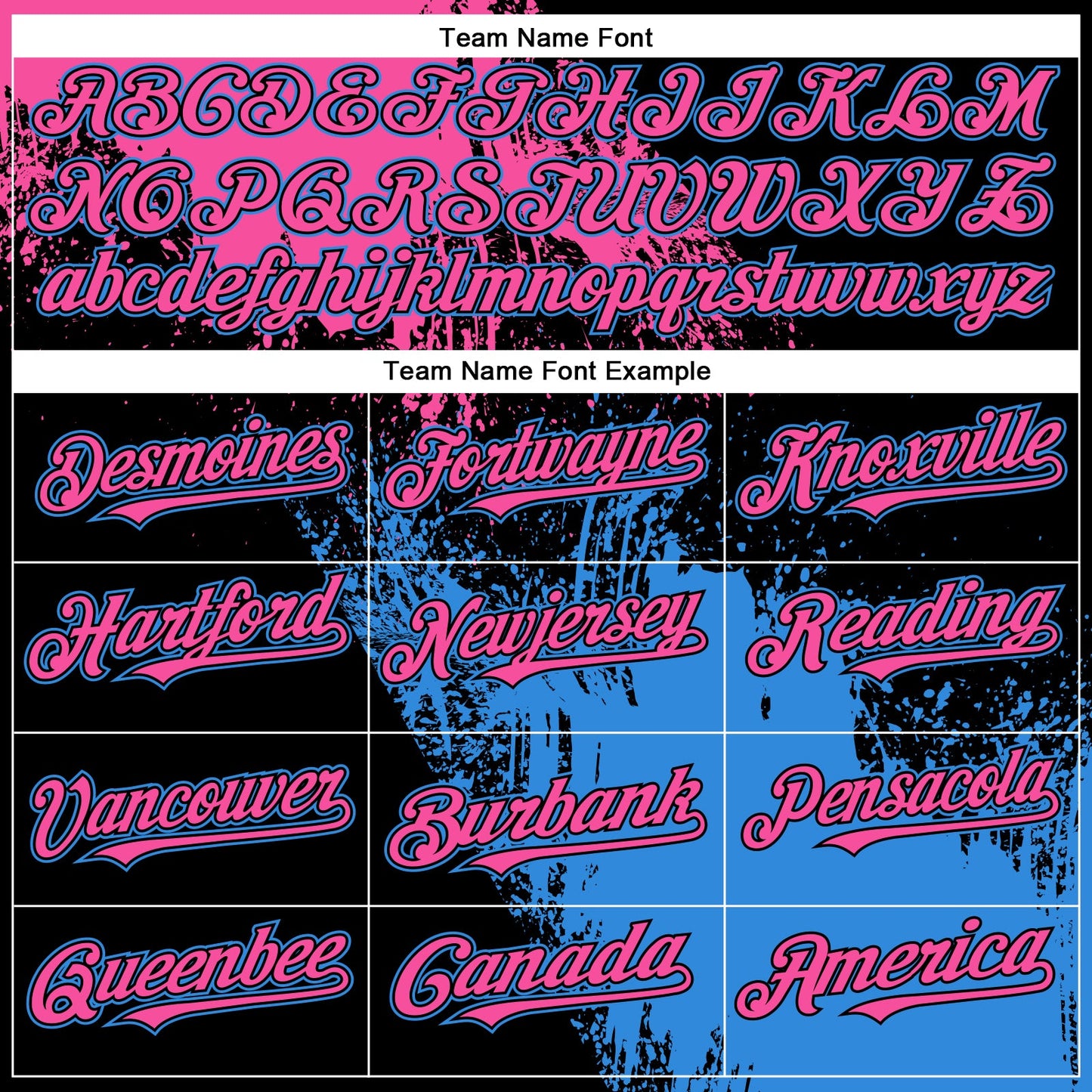 Custom Pink Electric Blue-Black 3D Pattern Design Abstract Brush Stroke Authentic Baseball Jersey view 4