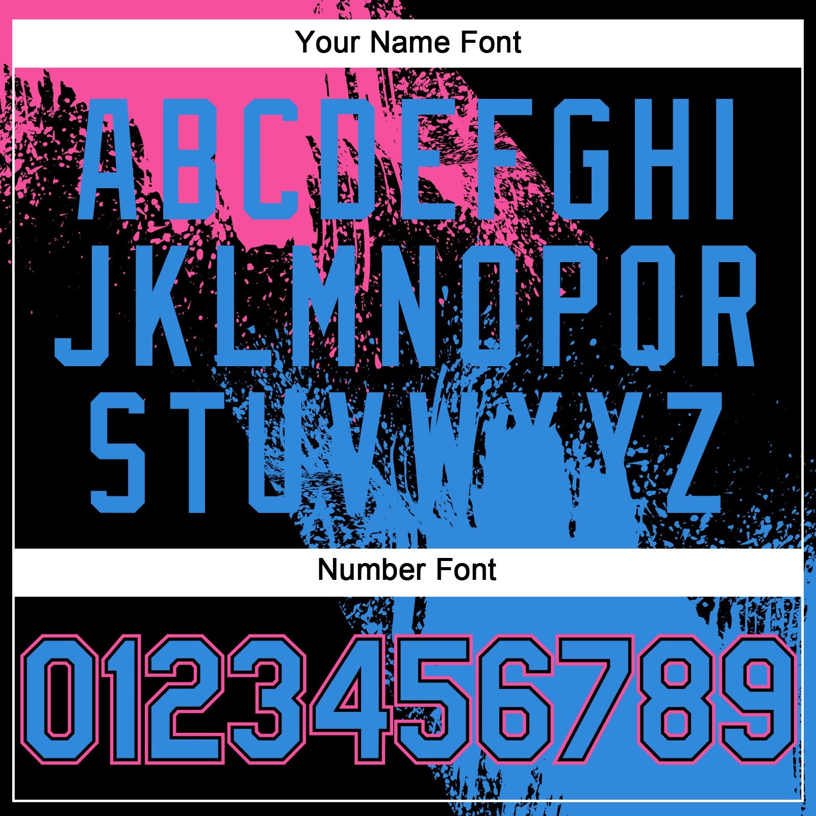 Custom Pink Electric Blue-Black 3D Pattern Design Abstract Brush Stroke Authentic Baseball Jersey view 5