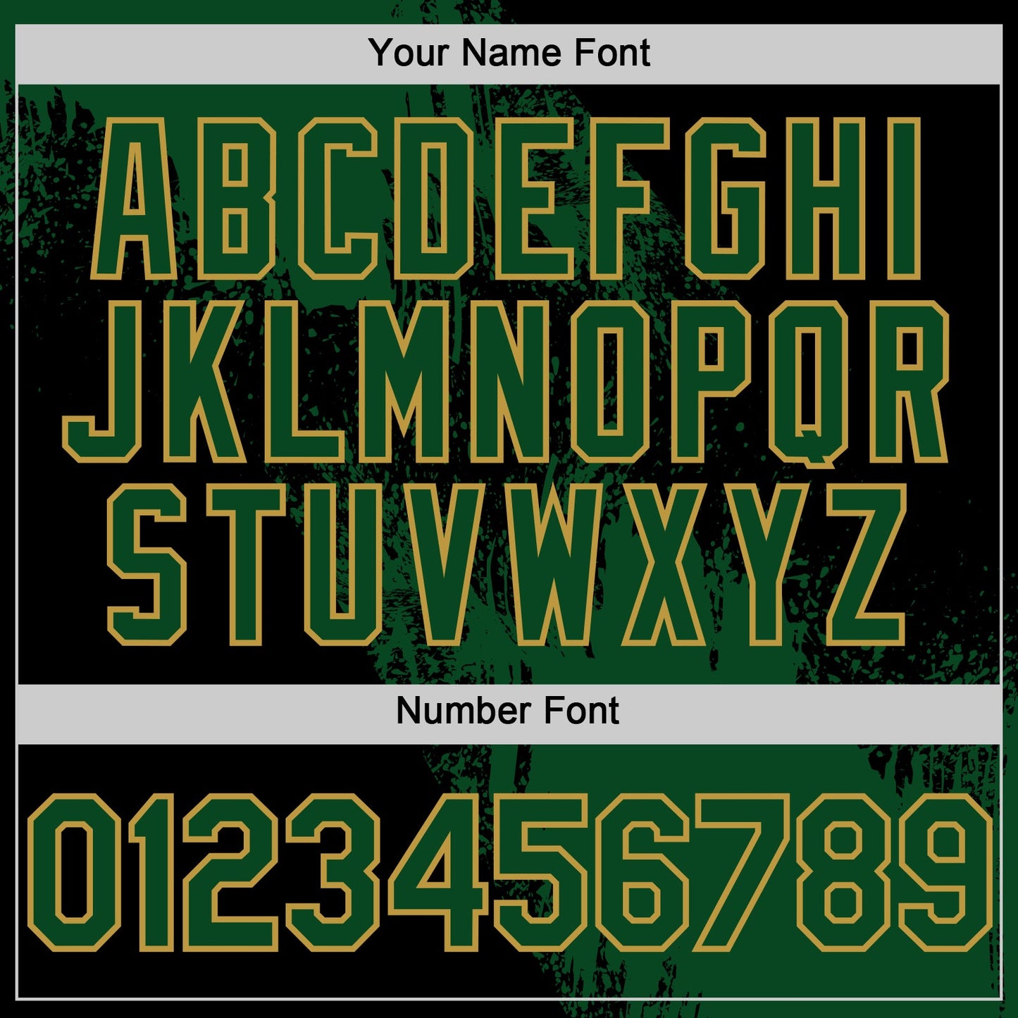 Custom Green Black-Old Gold 3D Pattern Design Abstract Brush Stroke Authentic Baseball Jersey view 5