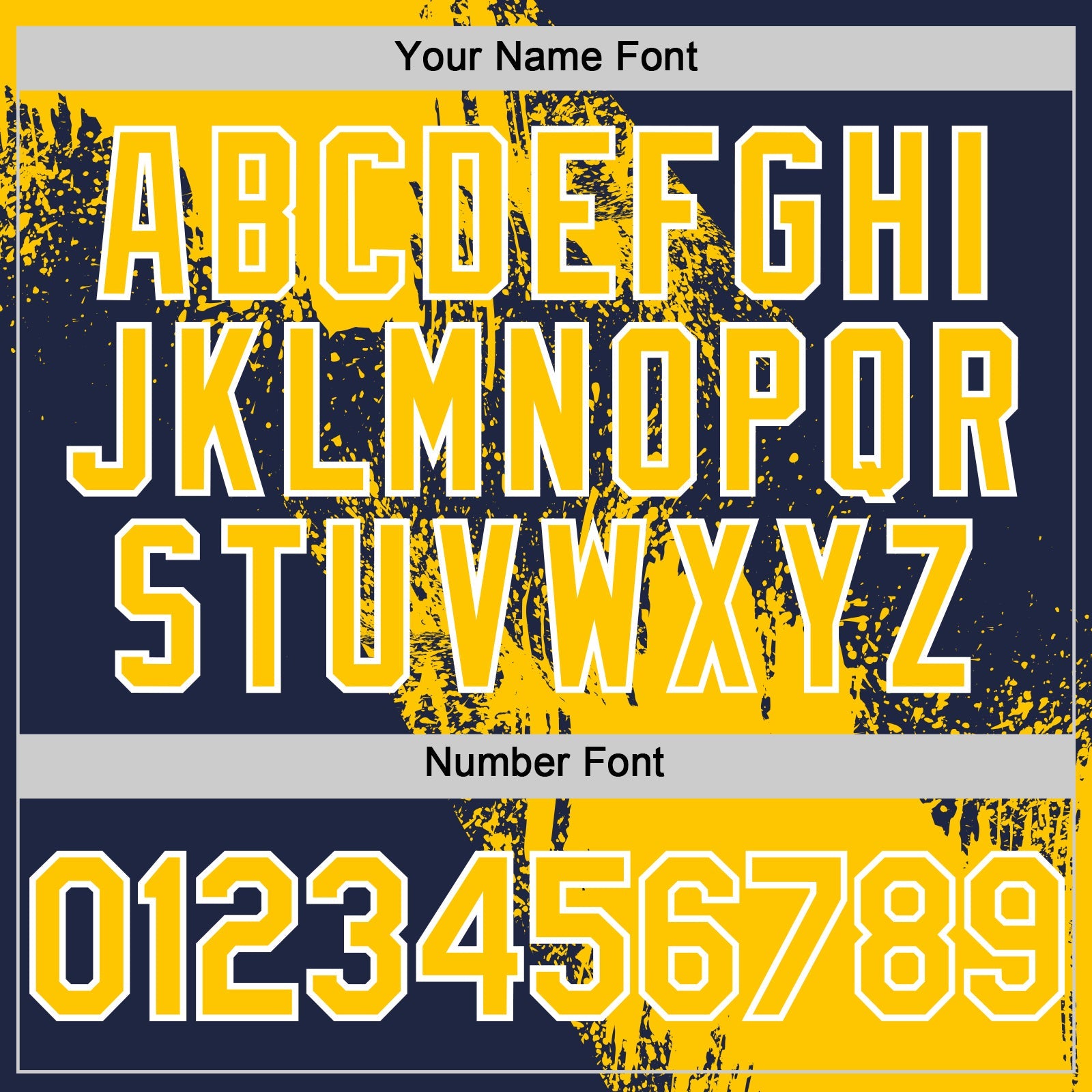 Custom Yellow Navy-White 3D Pattern Design Abstract Brush Stroke Authentic Baseball Jersey view 5