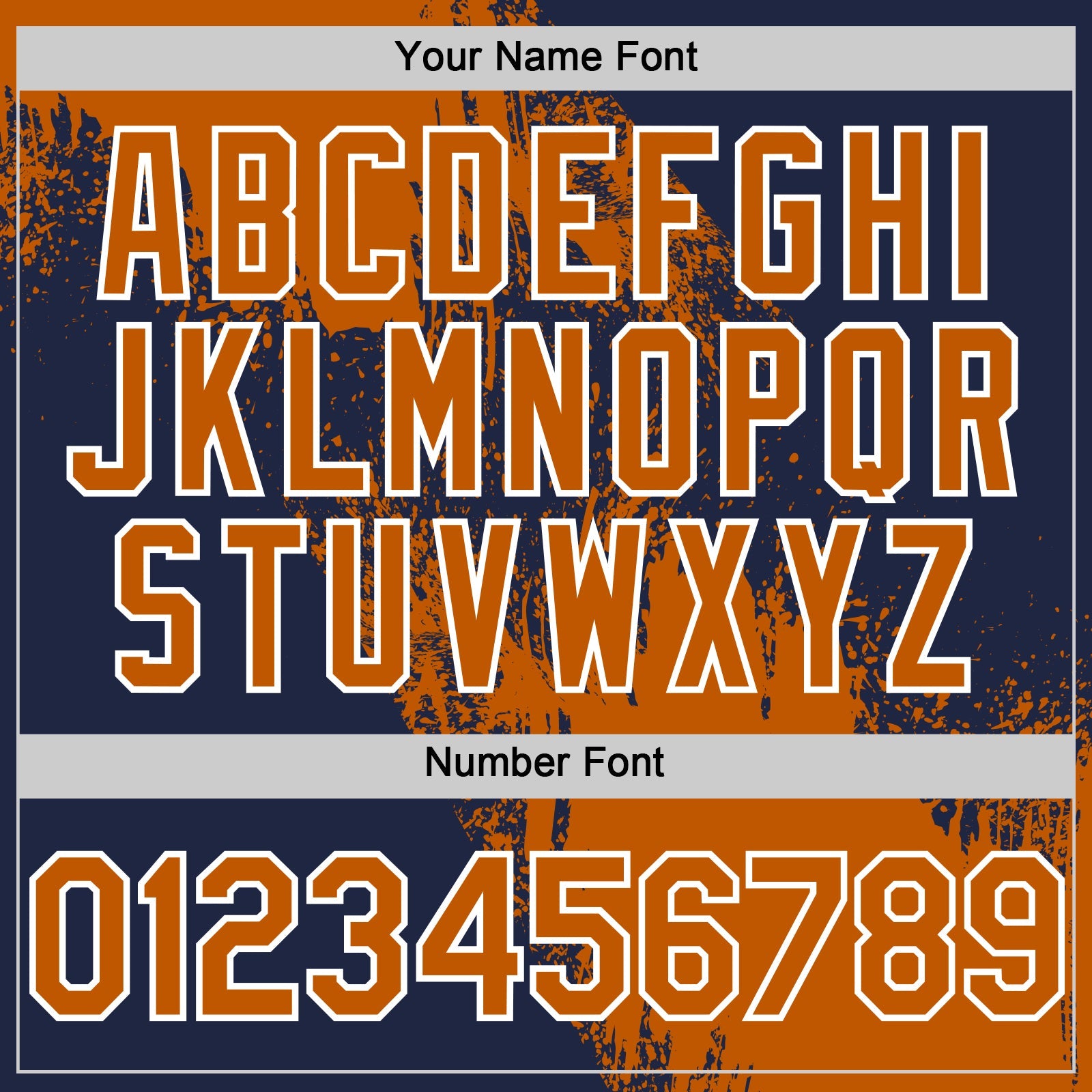 Custom Texas Orange Navy-White 3D Pattern Design Abstract Brush Stroke Authentic Baseball Jersey view 5