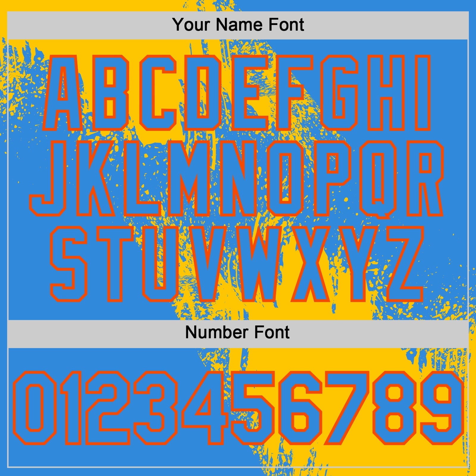 Custom Yellow Electric Blue-Orange 3D Pattern Design Abstract Brush Stroke Authentic Baseball Jersey view 5