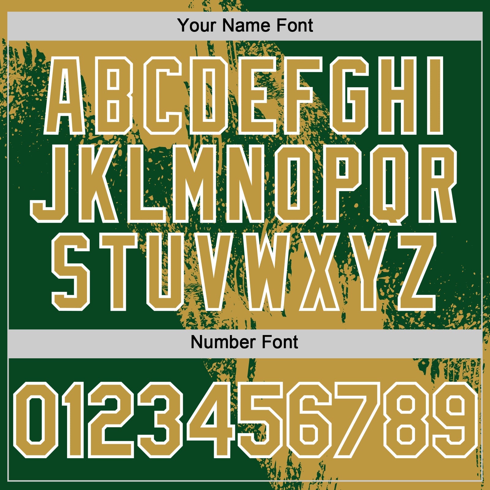 Custom Old Gold Green-White 3D Pattern Design Abstract Brush Stroke Authentic Baseball Jersey view 5