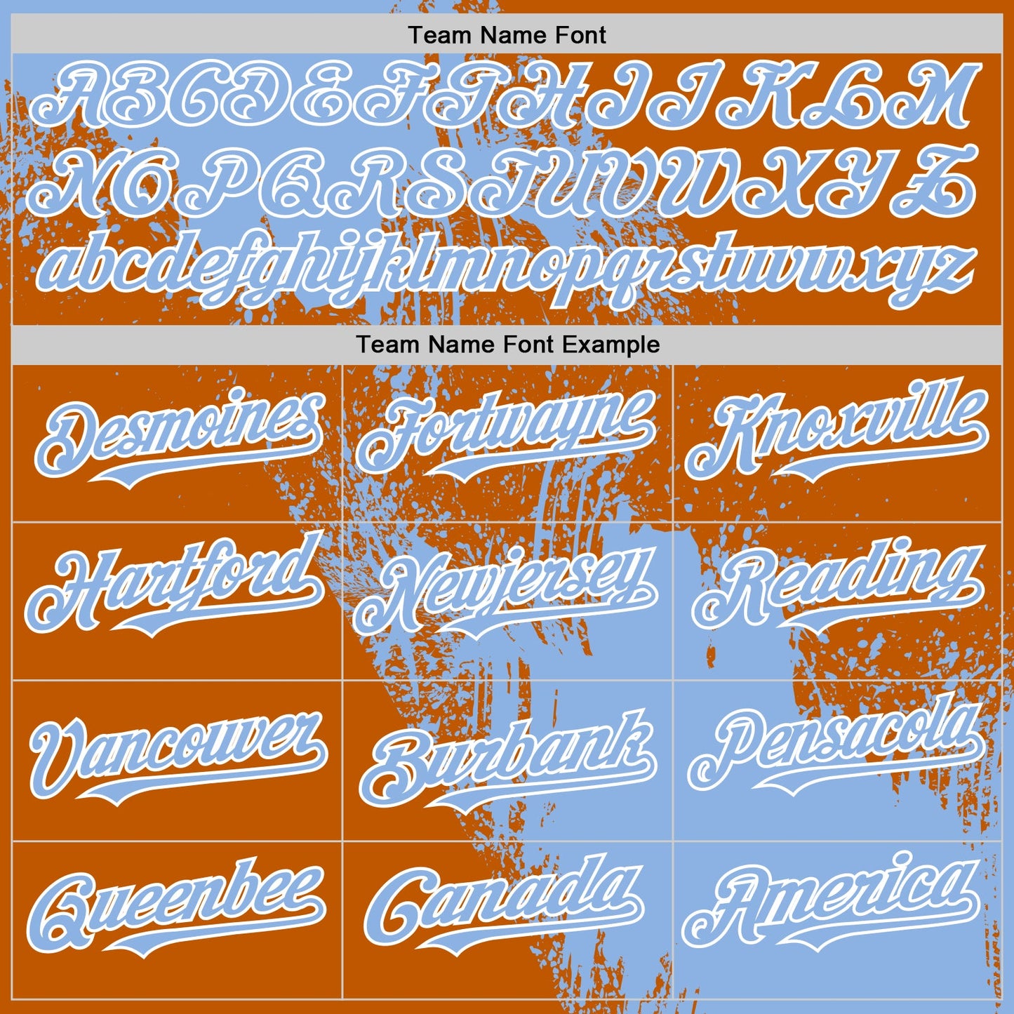 Custom Light Blue Texas Orange-White 3D Pattern Design Abstract Brush Stroke Authentic Baseball Jersey view 4