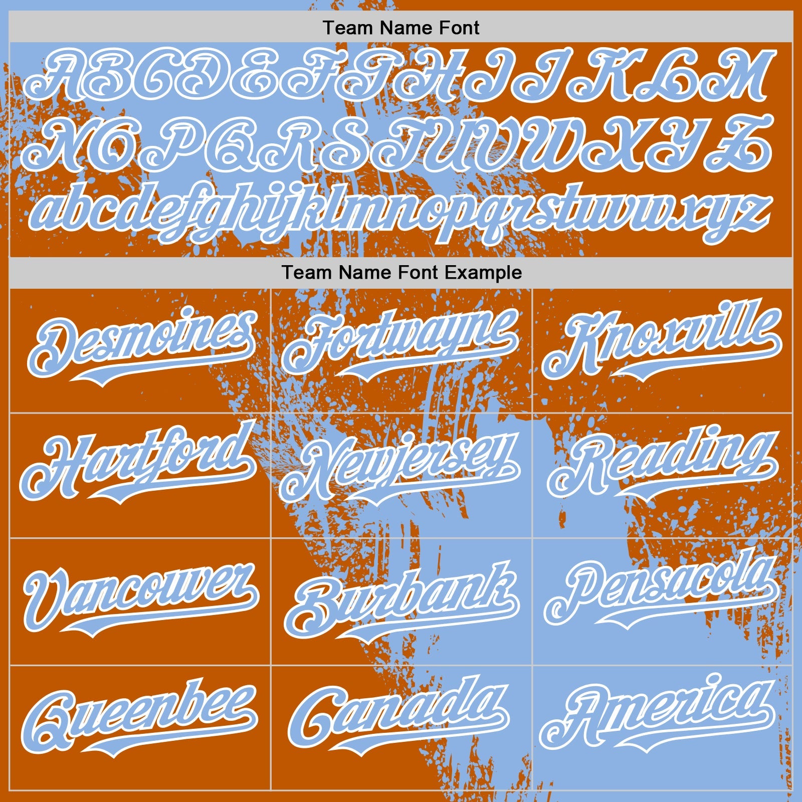 Custom Light Blue Texas Orange-White 3D Pattern Design Abstract Brush Stroke Authentic Baseball Jersey view 4