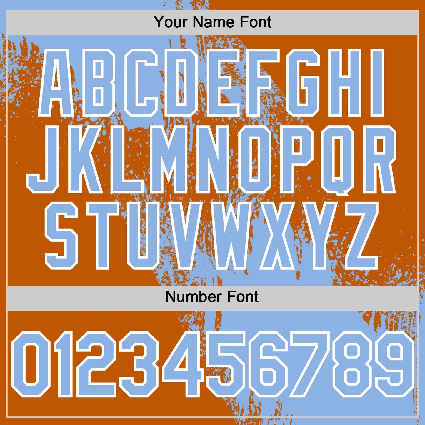 Custom Light Blue Texas Orange-White 3D Pattern Design Abstract Brush Stroke Authentic Baseball Jersey view 5