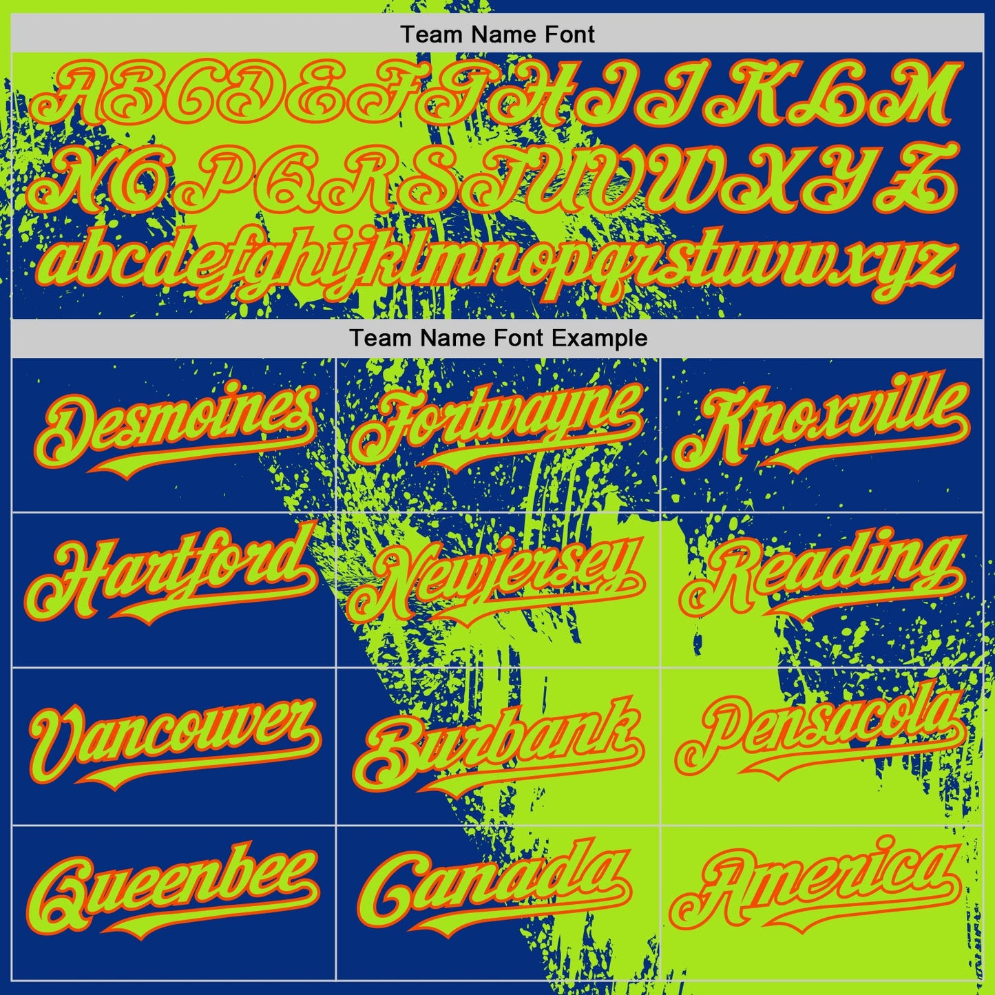 Custom Neon Green Royal-Orange 3D Pattern Design Abstract Brush Stroke Authentic Baseball Jersey view 4