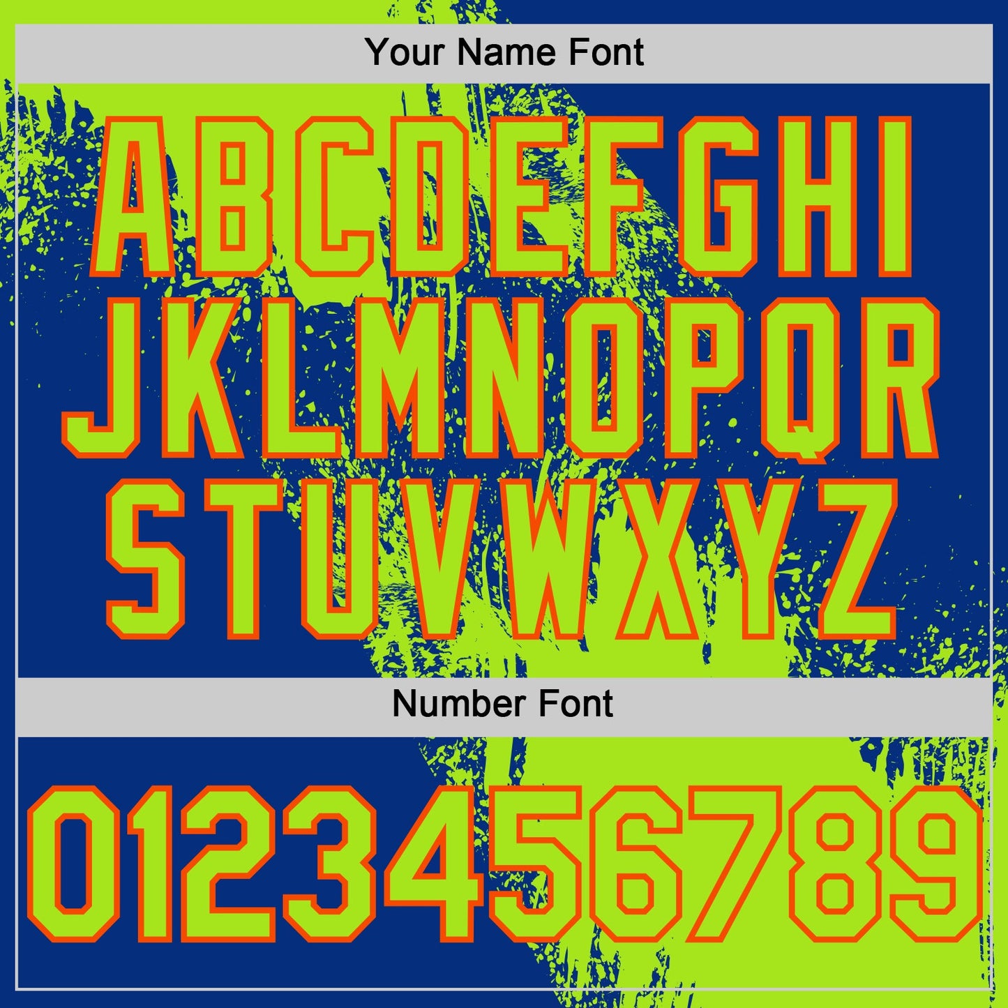 Custom Neon Green Royal-Orange 3D Pattern Design Abstract Brush Stroke Authentic Baseball Jersey view 5