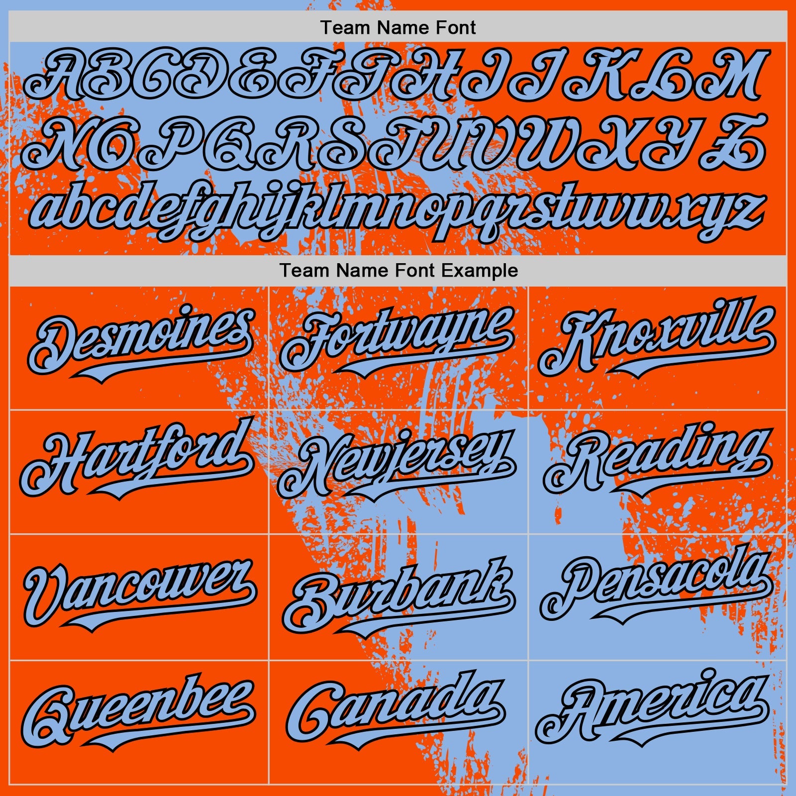 Custom Light Blue Orange-Black 3D Pattern Design Abstract Brush Stroke Authentic Baseball Jersey view 4
