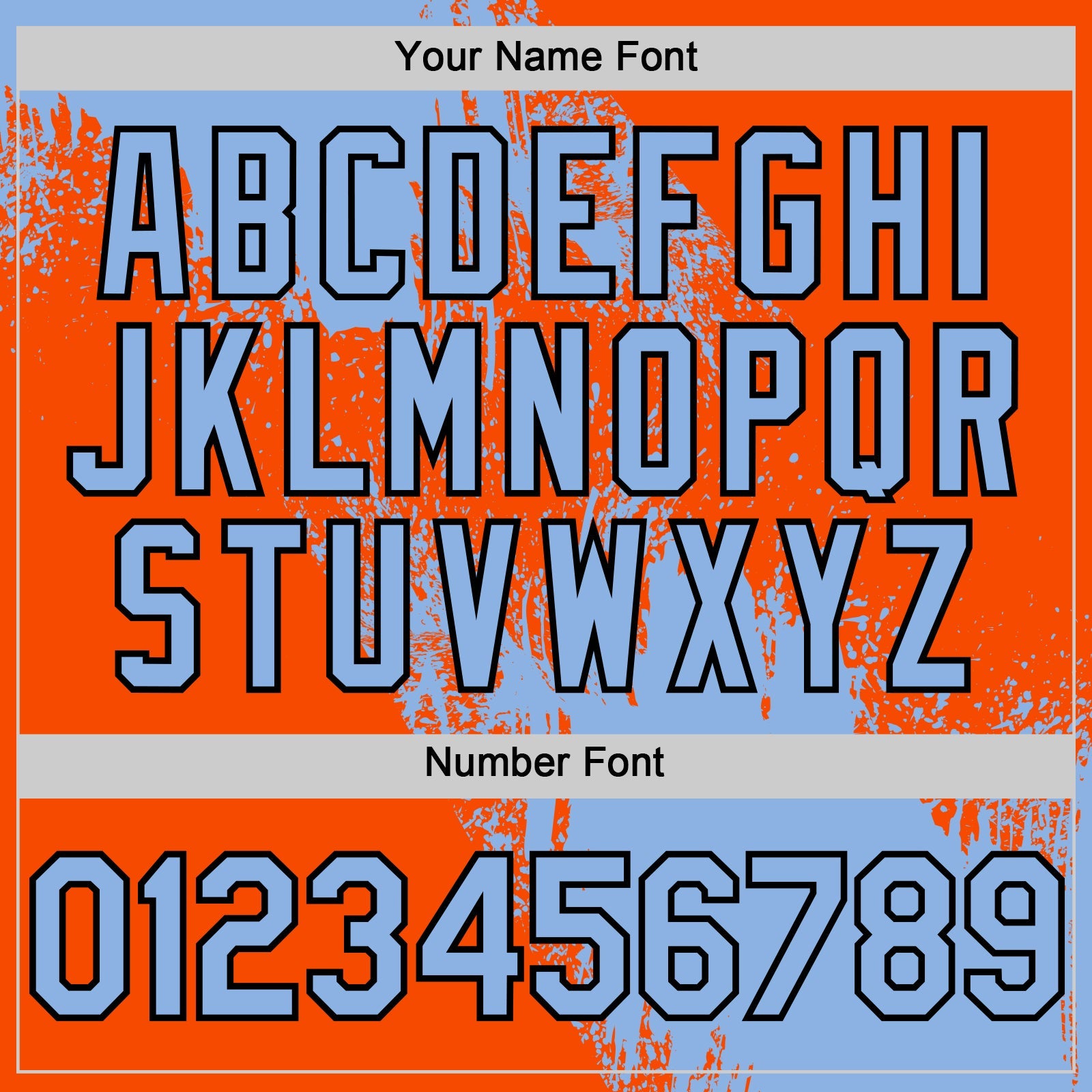 Custom Light Blue Orange-Black 3D Pattern Design Abstract Brush Stroke Authentic Baseball Jersey view 5