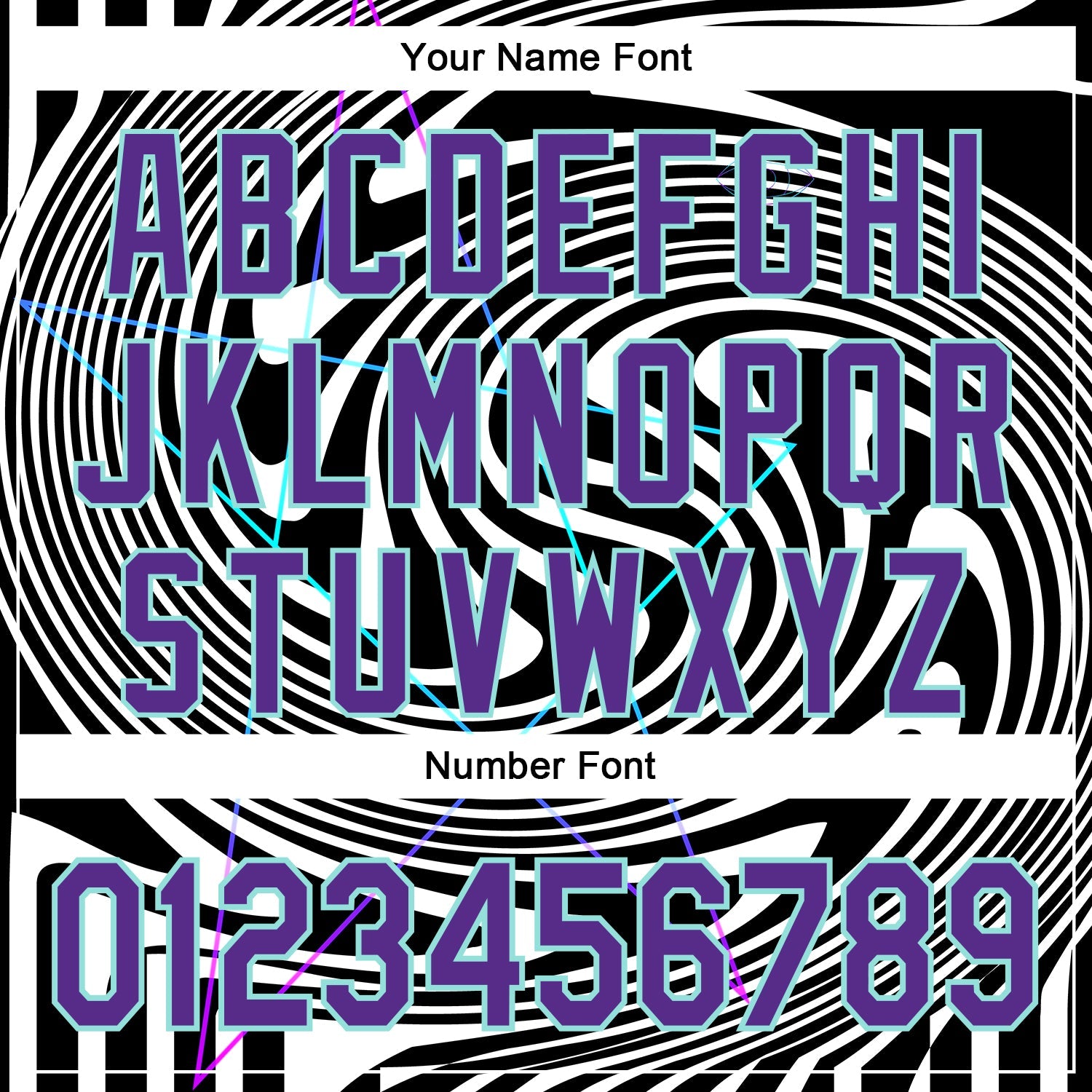 Custom Black Purple-Ice Blue 3D Pattern Design Rave Psychedelic Fluid Art Authentic Baseball Jersey view 5