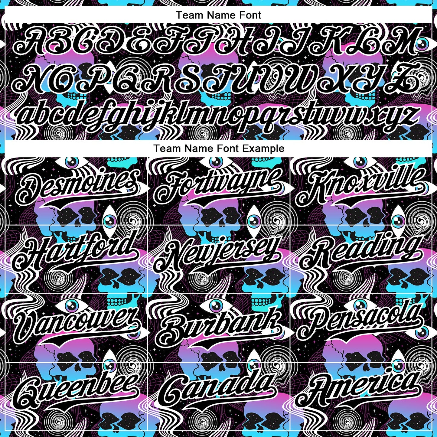 Custom Black White 3D Pattern Design Rave Psychedelic Skull Authentic Baseball Jersey view 4