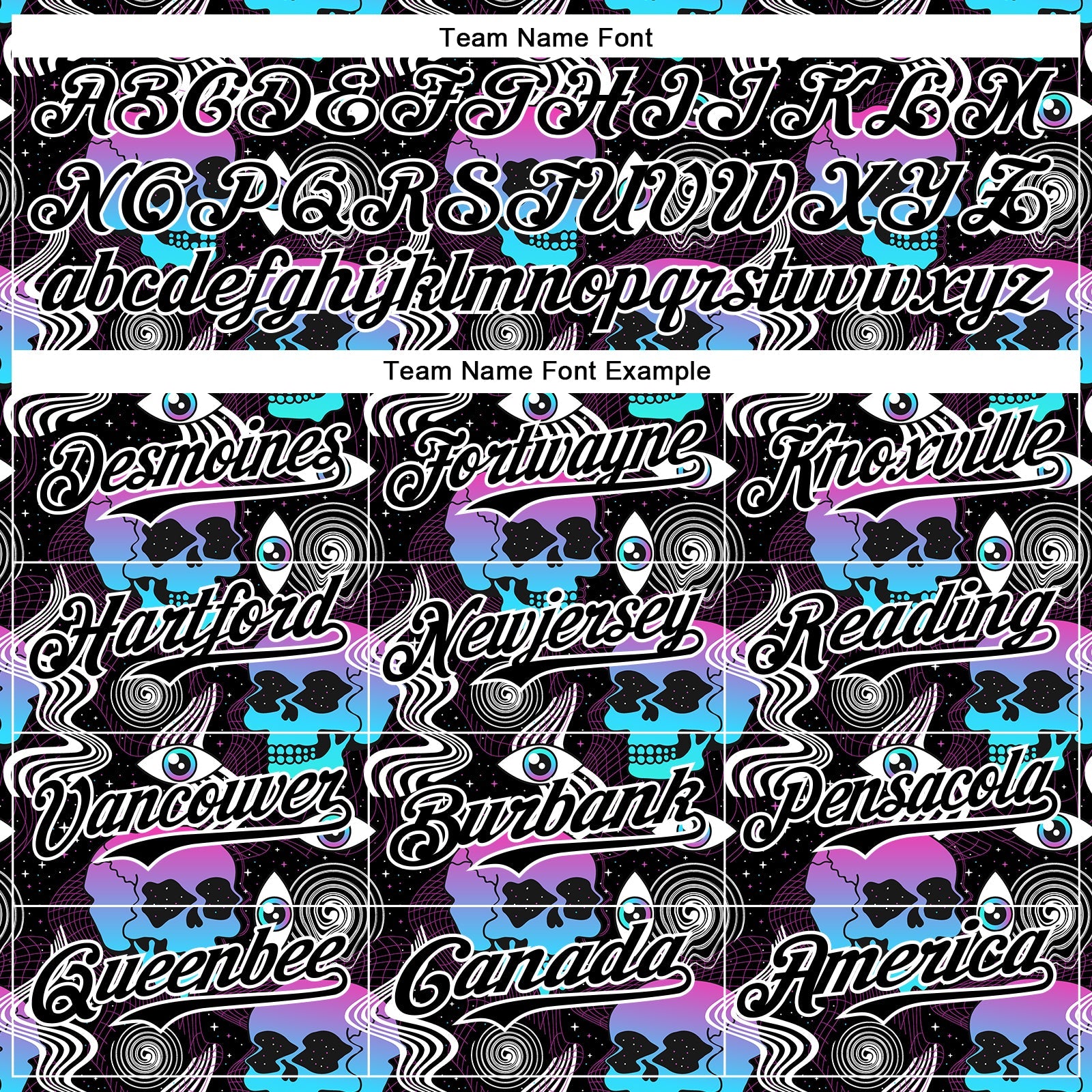 Custom Black White 3D Pattern Design Rave Psychedelic Skull Authentic Baseball Jersey view 4