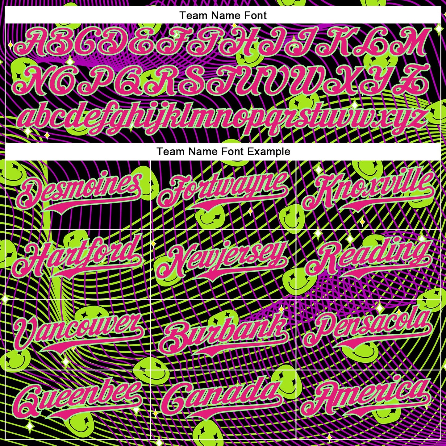 Custom Black Hot Pink-Pea Green 3D Pattern Design Rave Psychedelic Emoji Smile Authentic Baseball Jersey view 4