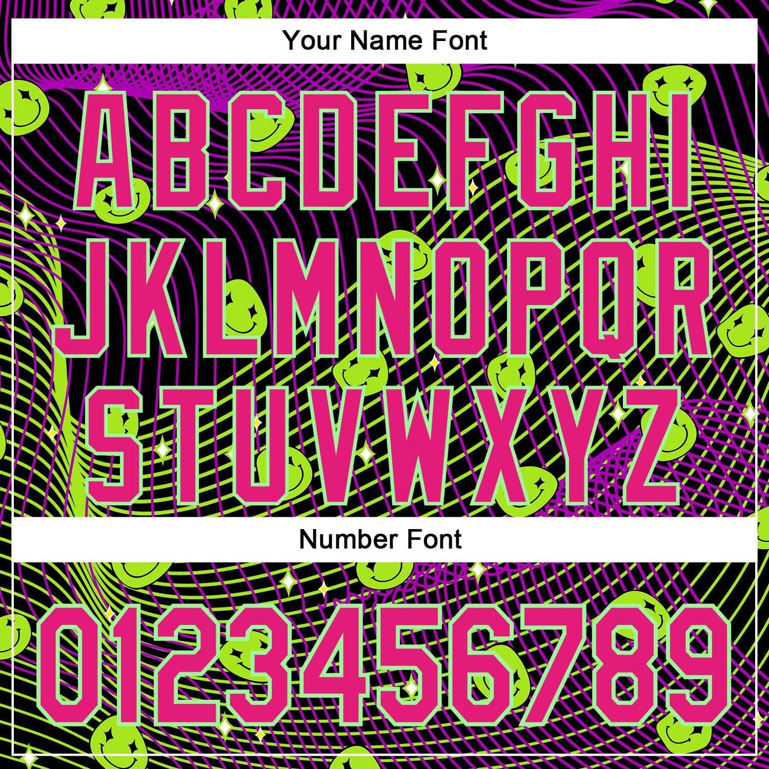 Custom Black Hot Pink-Pea Green 3D Pattern Design Rave Psychedelic Emoji Smile Authentic Baseball Jersey view 5
