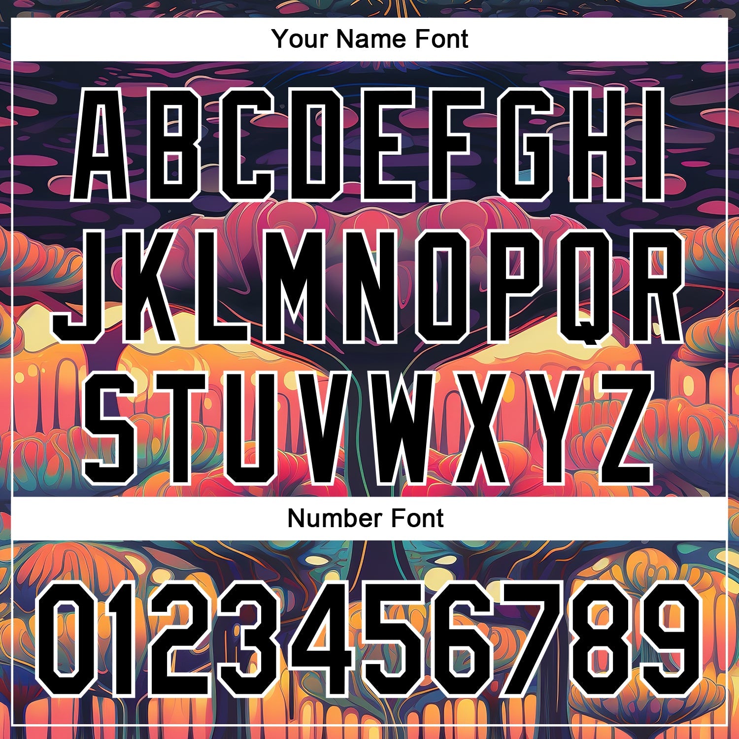 Custom Black White 3D Pattern Design Rave Psychedelic Forest Authentic Baseball Jersey view 5