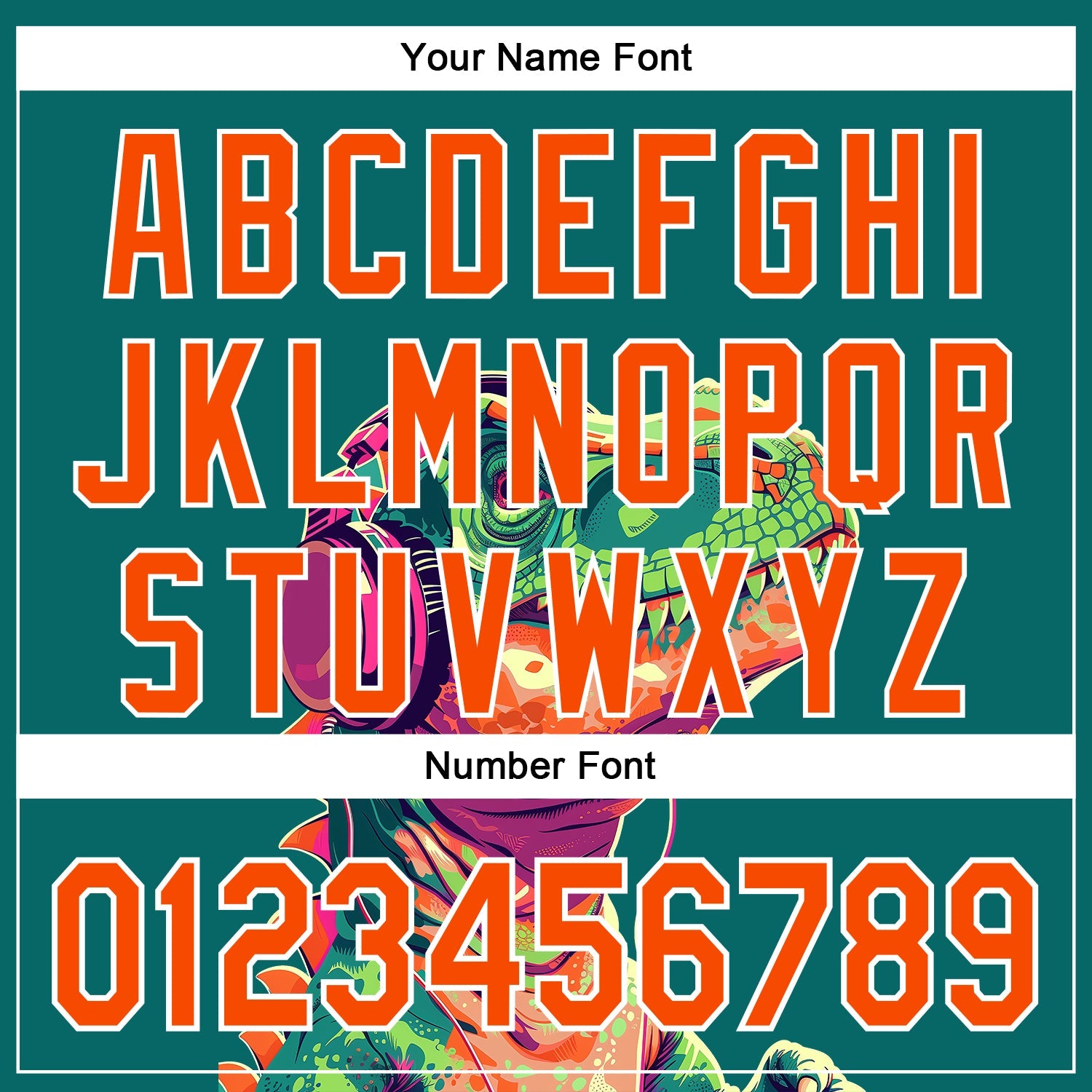 Custom Teal Orange-White 3D Pattern Design Rave Psychedelic Dinosaur Authentic Baseball Jersey view 5