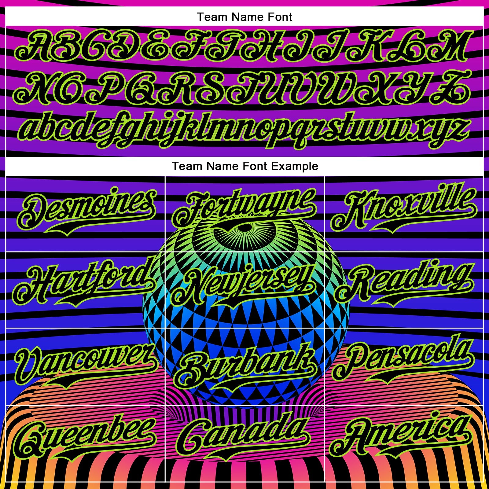 Custom Black Neon Green 3D Pattern Design Rave Psychedelic Geometry Authentic Baseball Jersey view 4