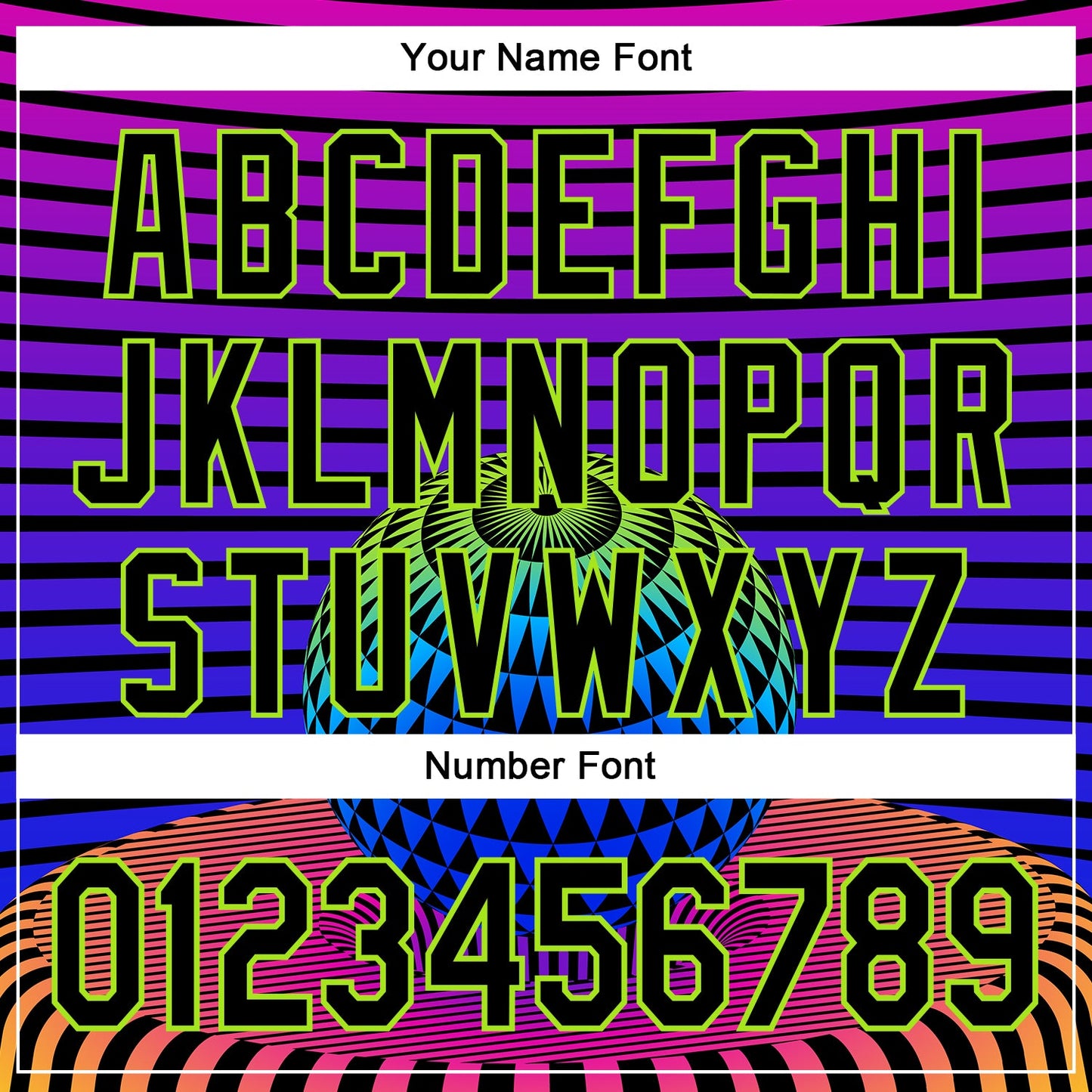 Custom Black Neon Green 3D Pattern Design Rave Psychedelic Geometry Authentic Baseball Jersey view 5